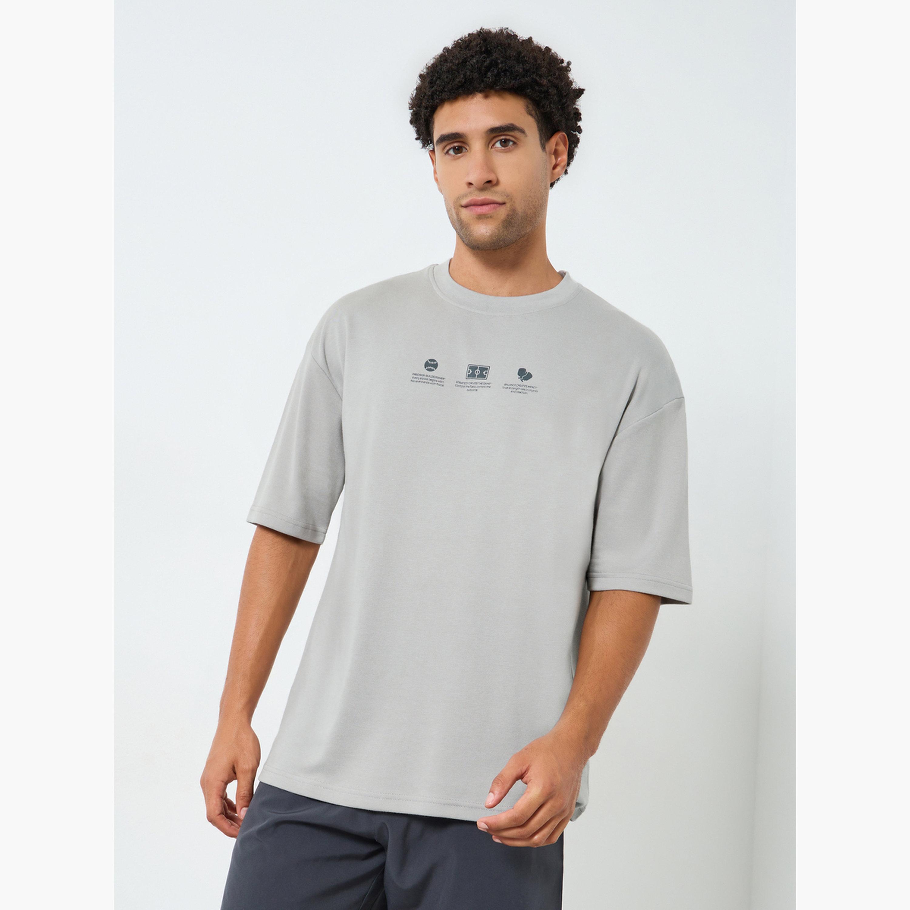 Styli Men Oversized Minimal Print T-Shirt-men-clothing-sportswearandactivewear-tshirtsandpolos-image-1