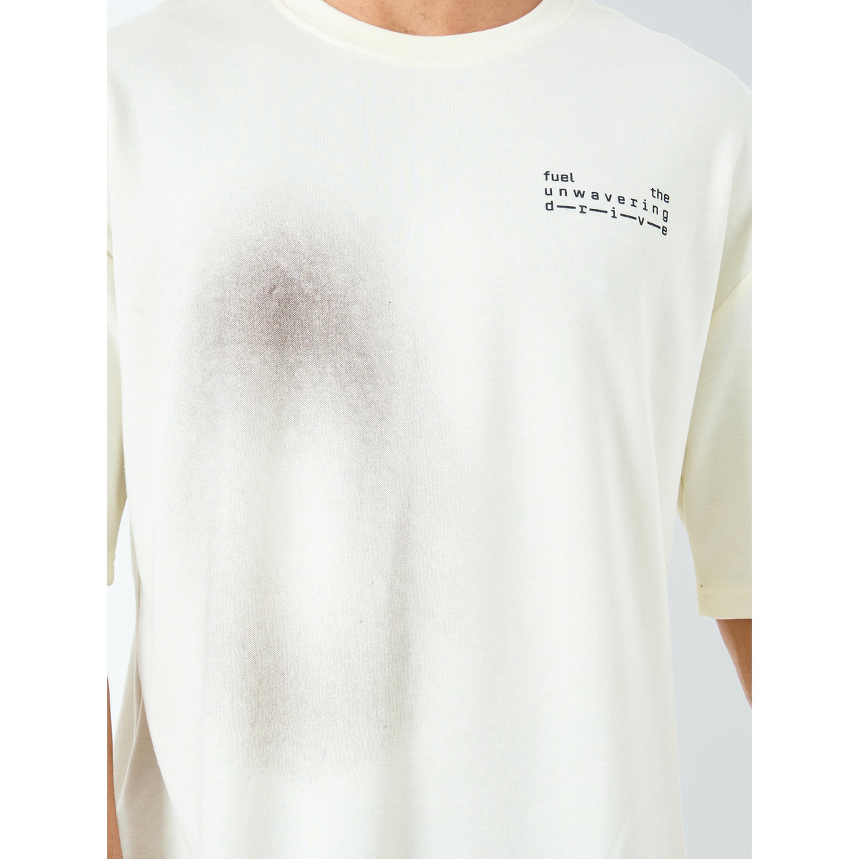 Styli Men Cream Oversized Slogan Print T-Shirt-men-clothing-sportswearandactivewear-tshirtsandpolos-image-4