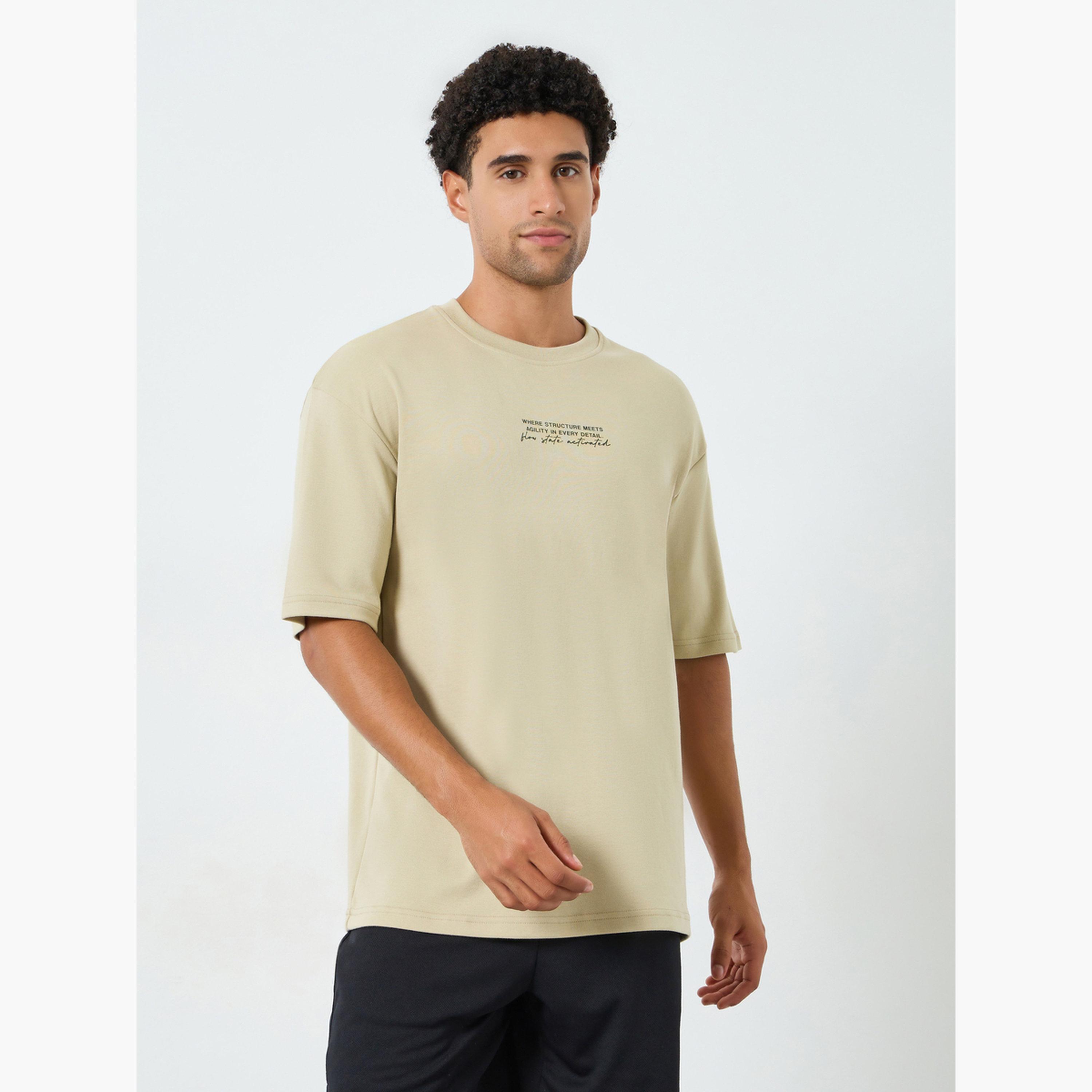 Styli Men Oversized Minimal Front Print T-Shirt-men-clothing-sportswearandactivewear-tshirtsandpolos-image-1
