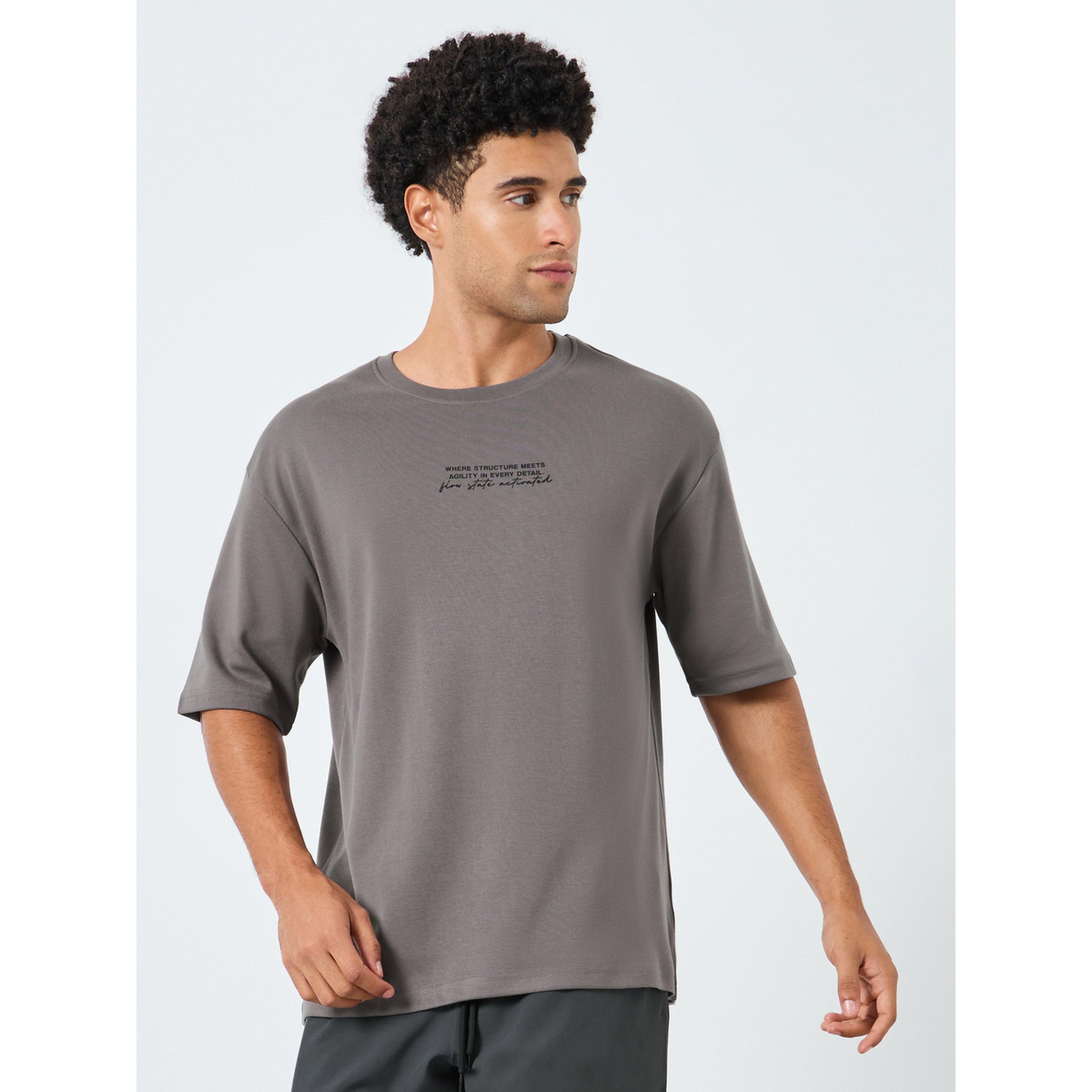 Styli Men Brown Oversized Printed T-Shirt-men-clothing-sportswearandactivewear-tshirtsandpolos-image-1