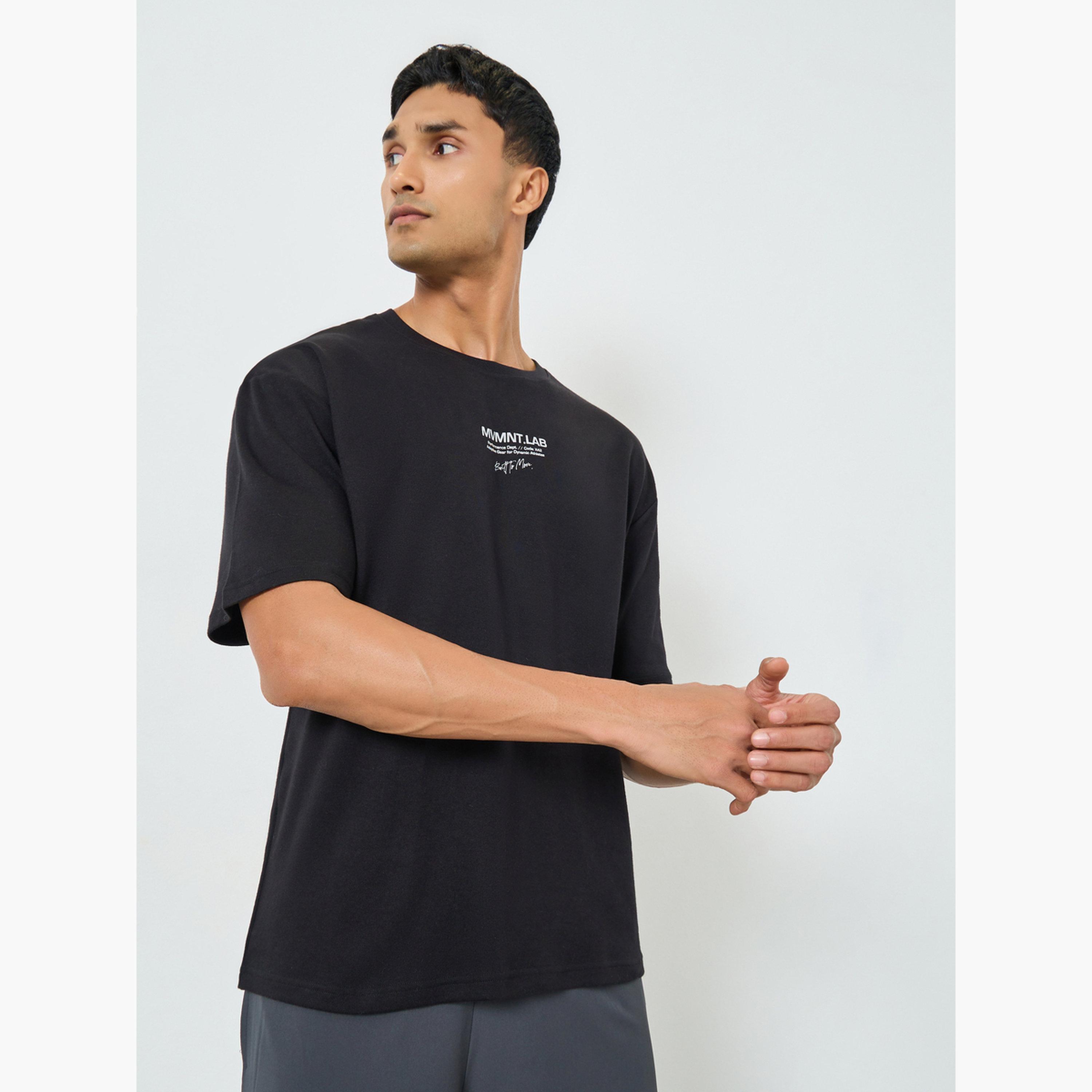 Styli Men Oversized Minimal Front Print T-Shirt-men-clothing-sportswearandactivewear-tshirtsandpolos-image-1