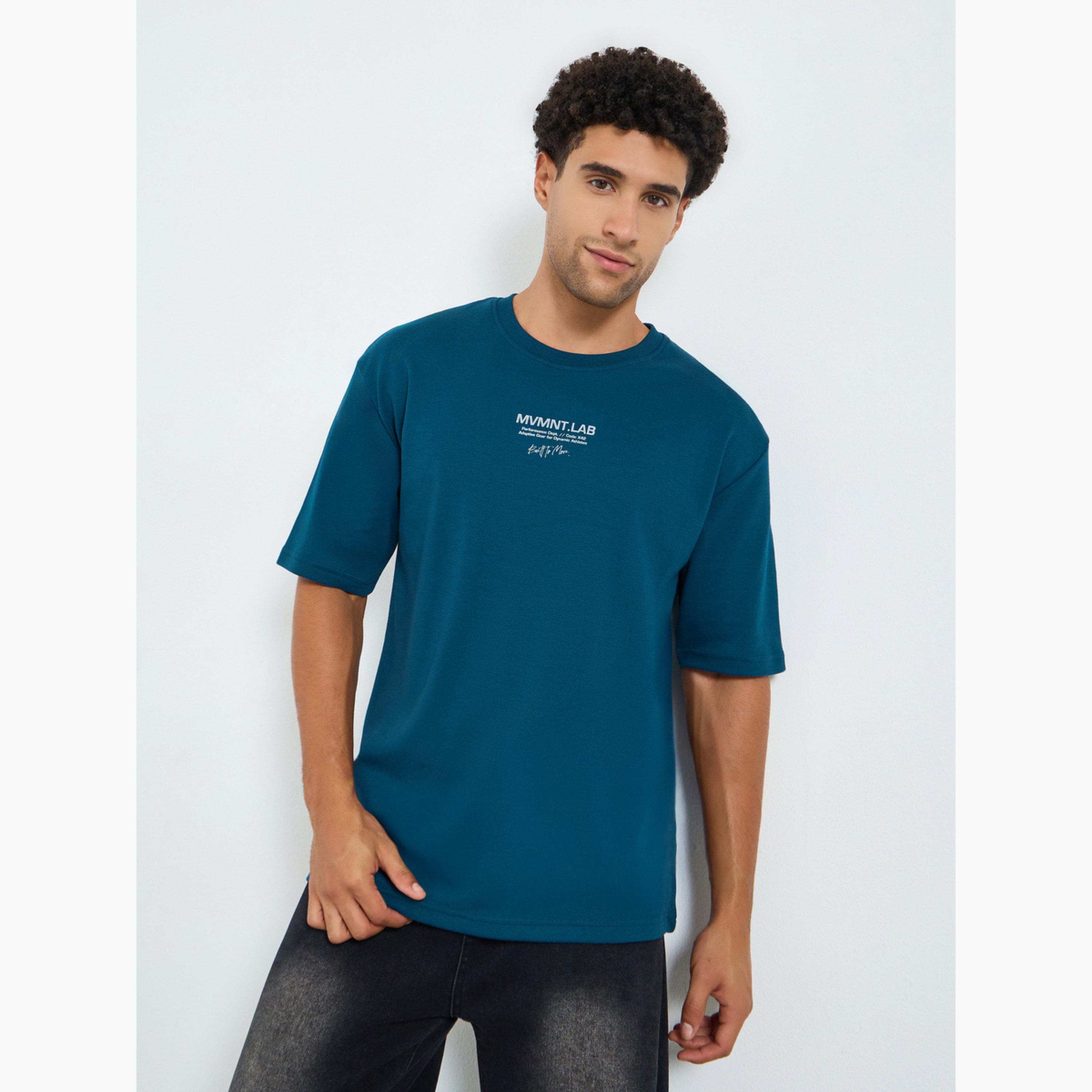 Styli Men Oversized Minimal Front Print T-Shirt-men-clothing-sportswearandactivewear-tshirtsandpolos-image-1