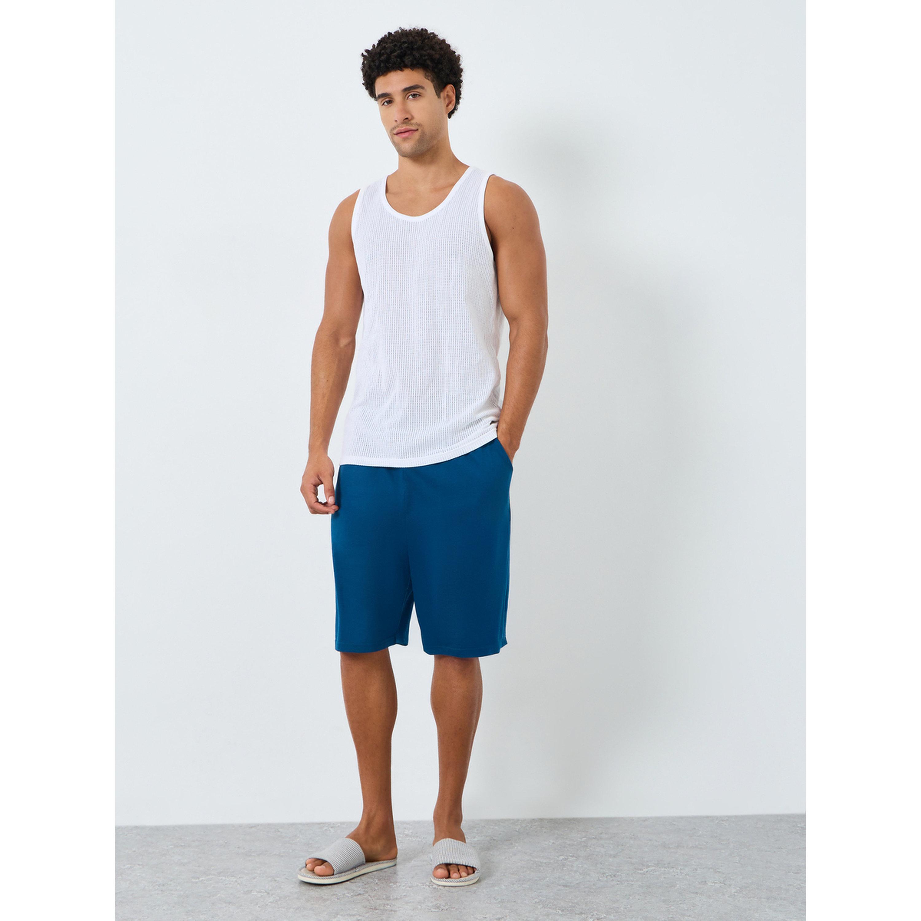 Styli Men Blue Oversized Lounge Shorts-men-clothing-nightwear-pyjamaandshorts-image-2