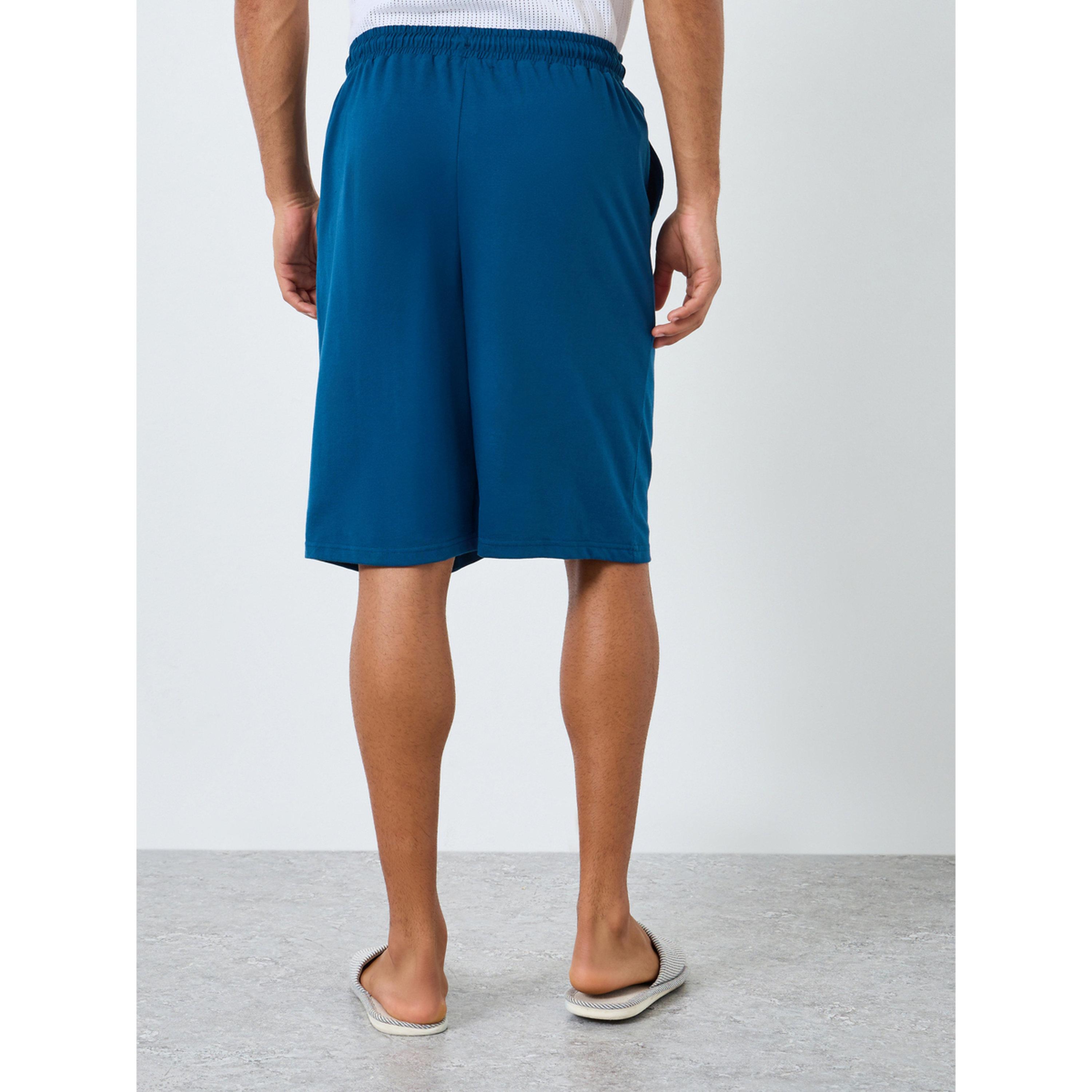 Styli Men Blue Oversized Lounge Shorts-men-clothing-nightwear-pyjamaandshorts-image-4