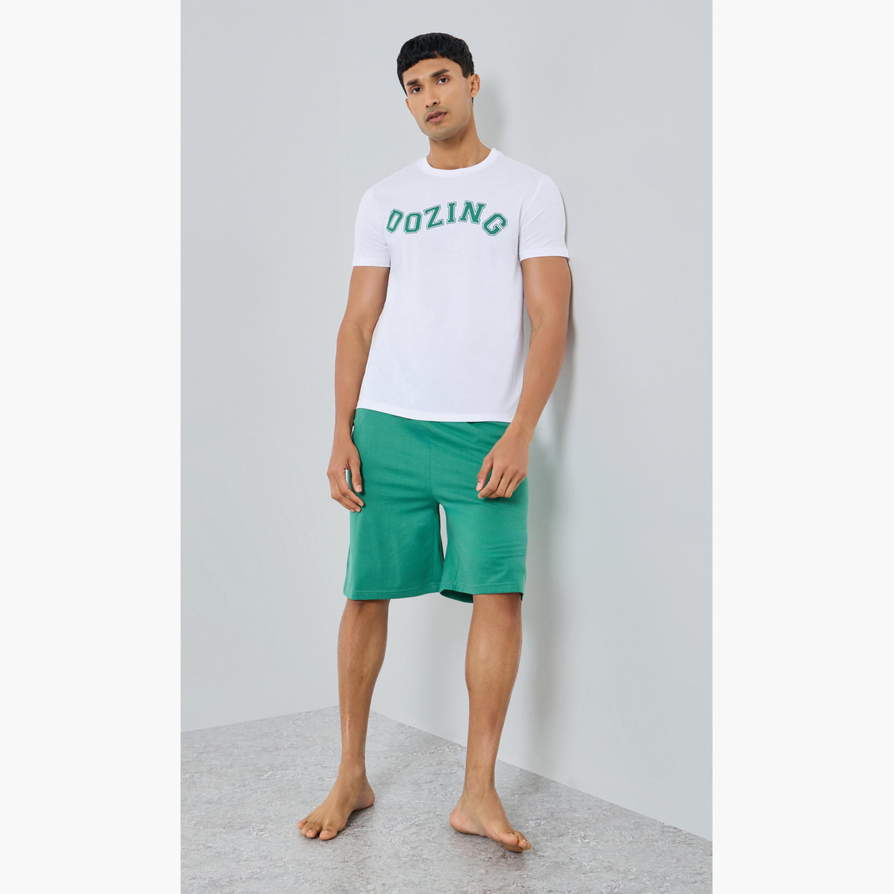 Styli Men Cotton Printed T-Shirt and Shorts Set-men-clothing-nightwear-sets-image-1