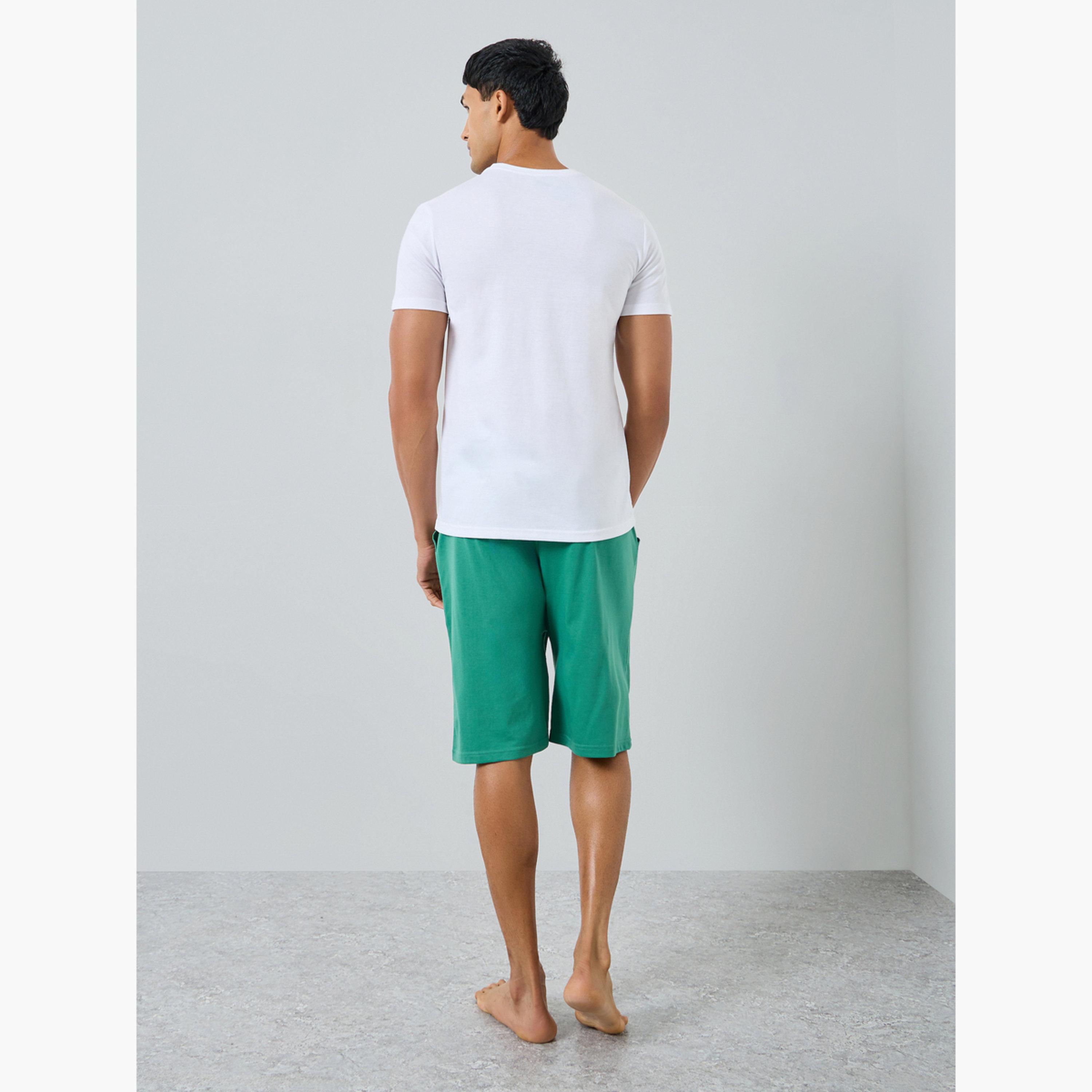 Styli Men Cotton Printed T-Shirt and Shorts Set-men-clothing-nightwear-sets-image-5