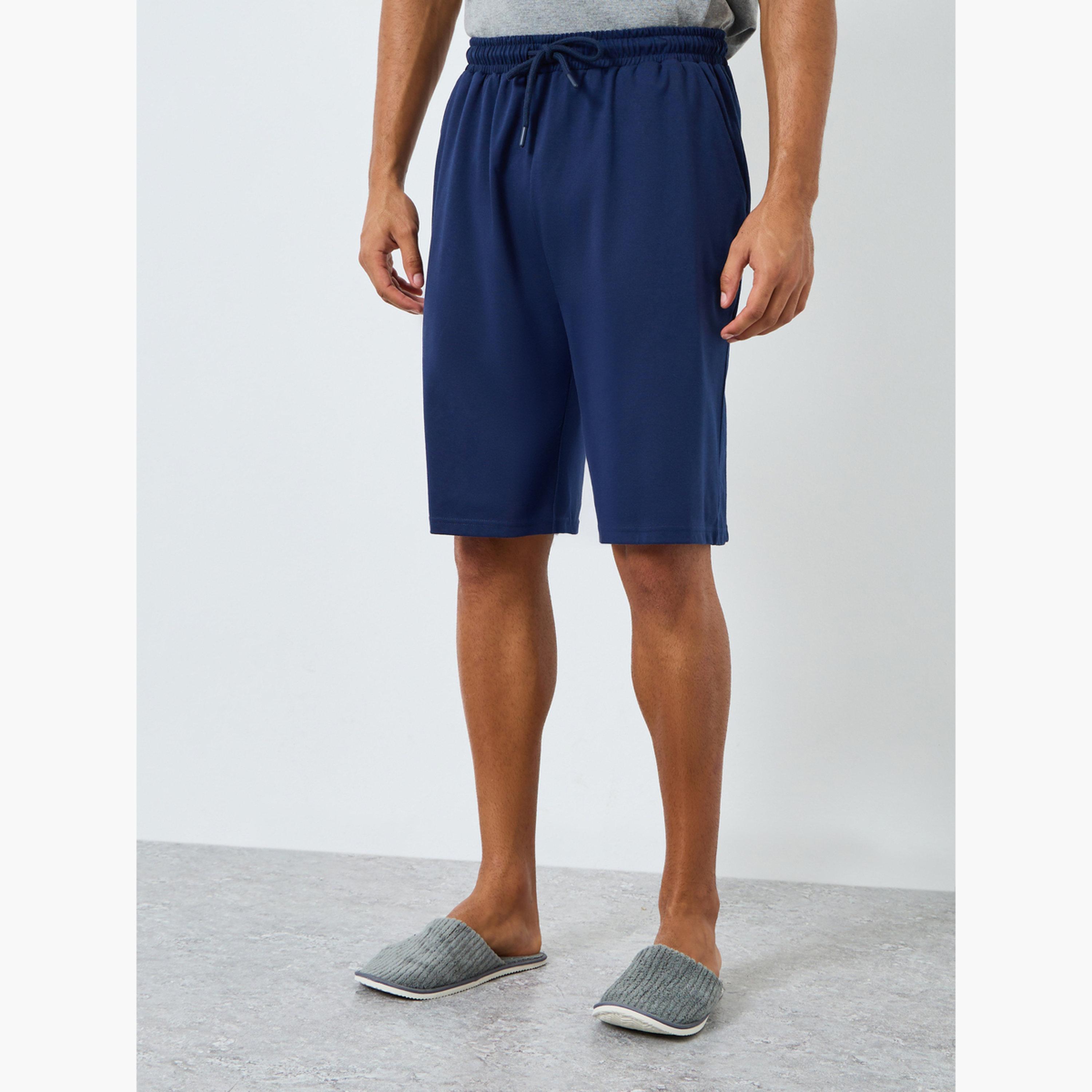 Styli Men Grey Contrast Pocket T-Shirt and Shorts Pyjama Set-men-clothing-nightwear-sets-image-4