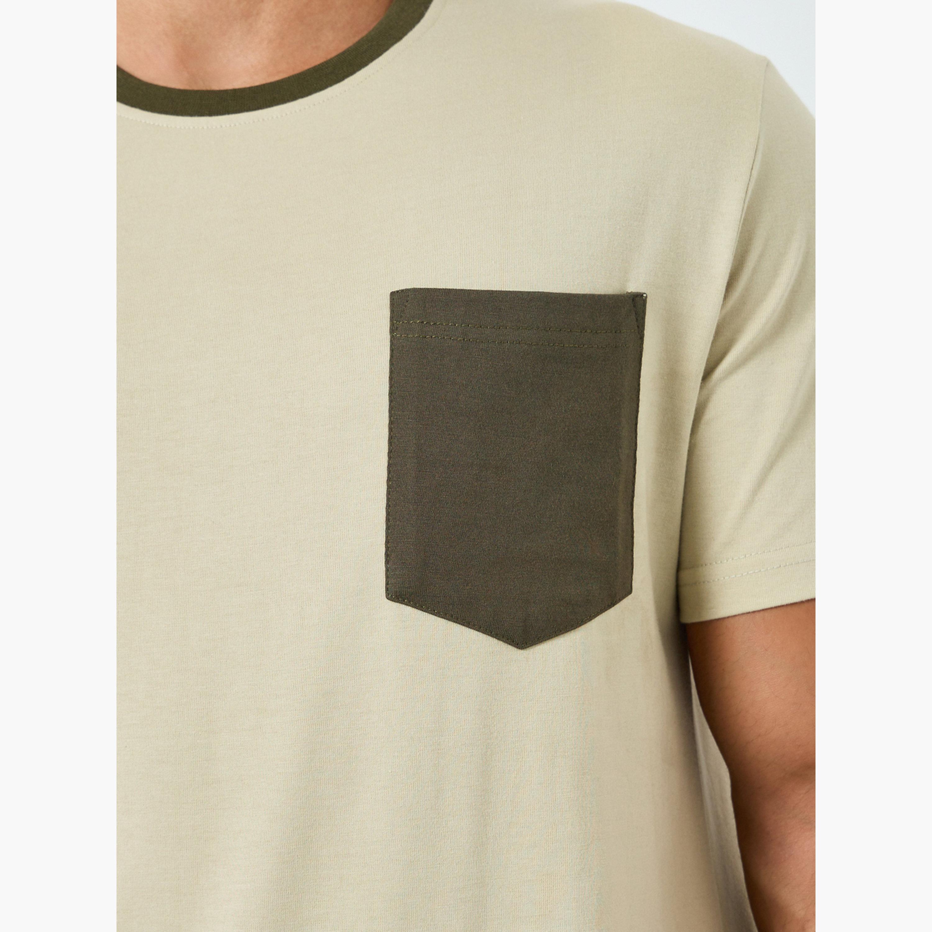 Styli Men Olive Contrast Pocket T-Shirt and Shorts Pyjama Set-men-clothing-nightwear-sets-image-4