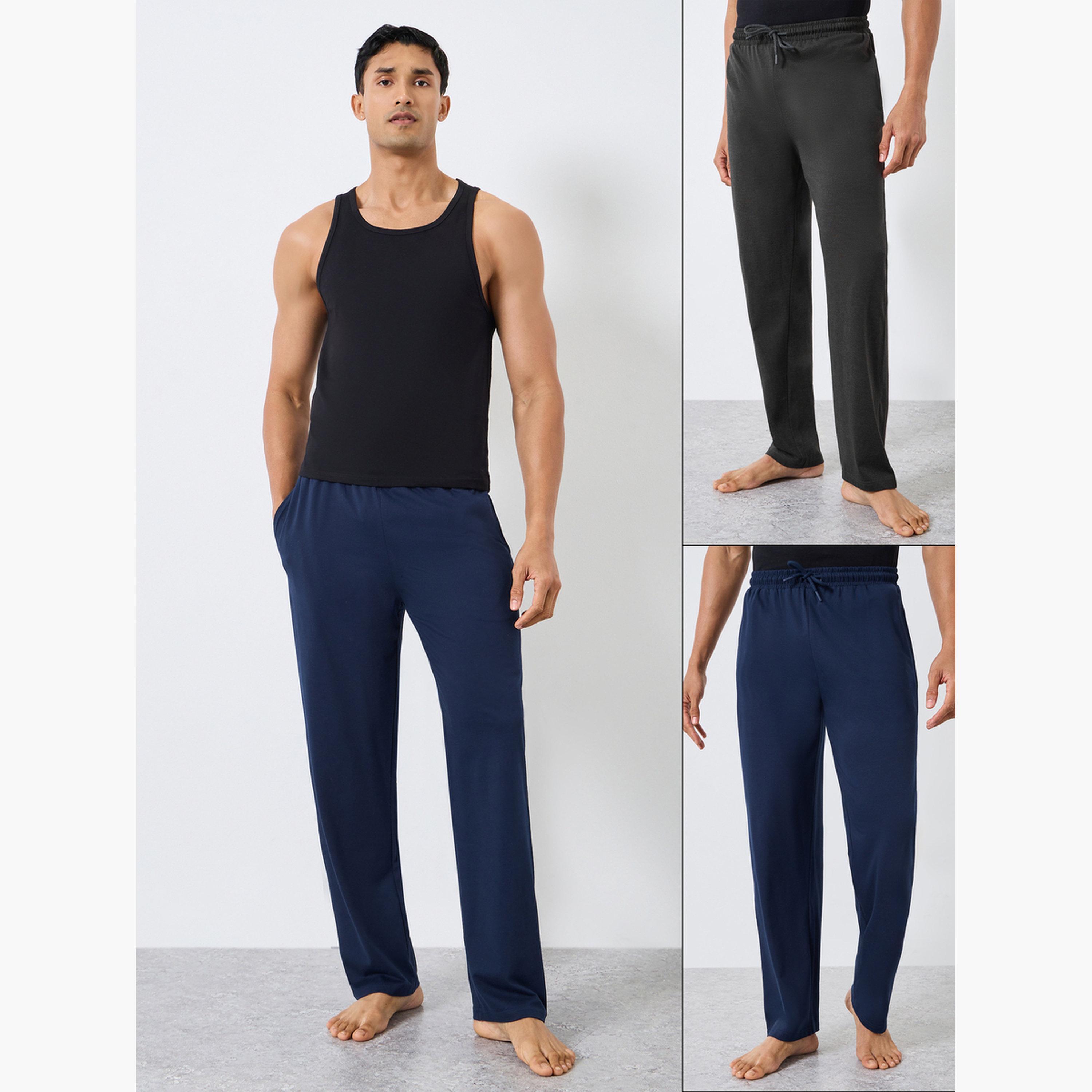 مجموعة من 2 بنطال بيجاما قطن سادة-men-clothing-nightwear-pyjamaandshorts-image-1