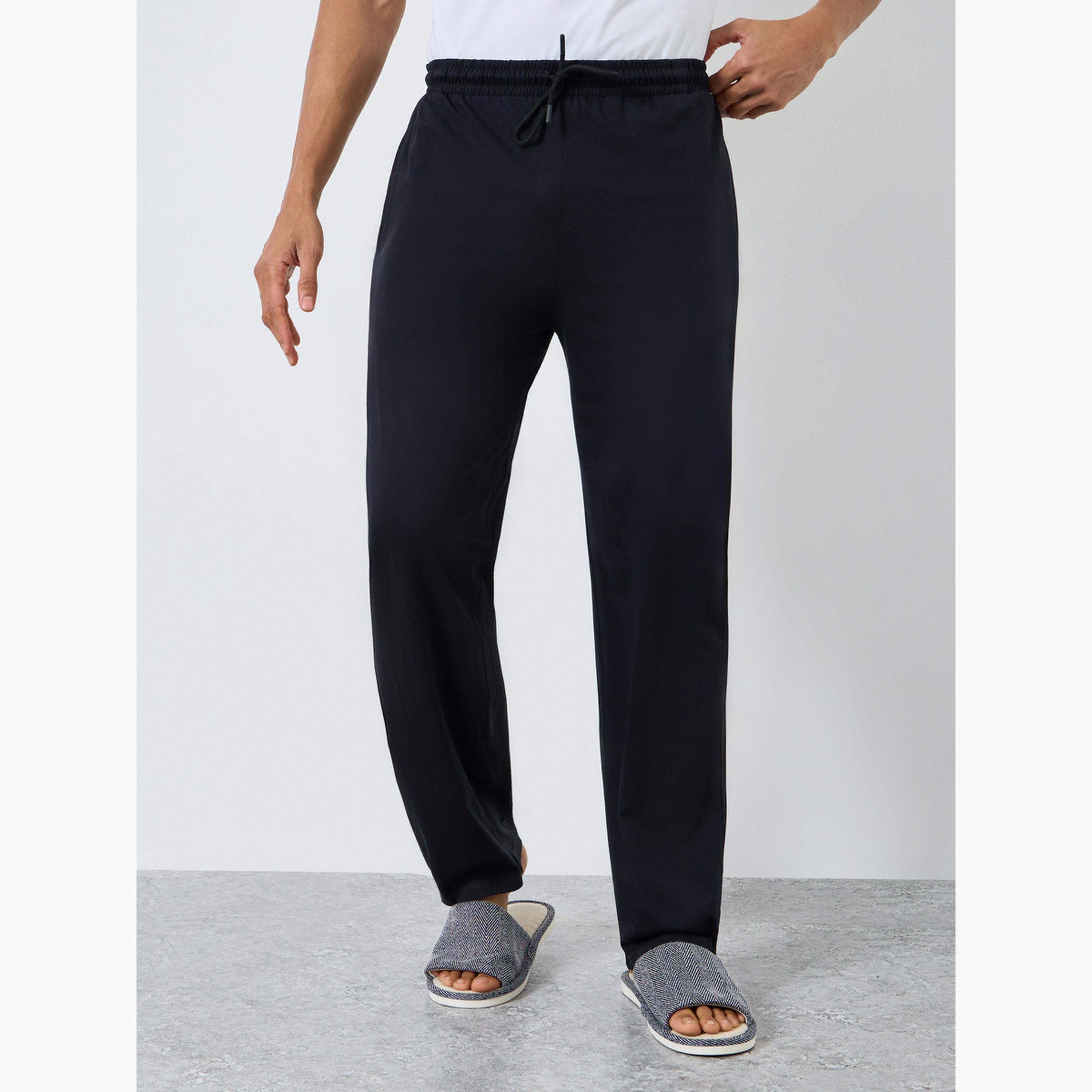 طقم من 2 بنطال بيجاما قطن سادة-men-clothing-nightwear-pyjamaandshorts-image-2