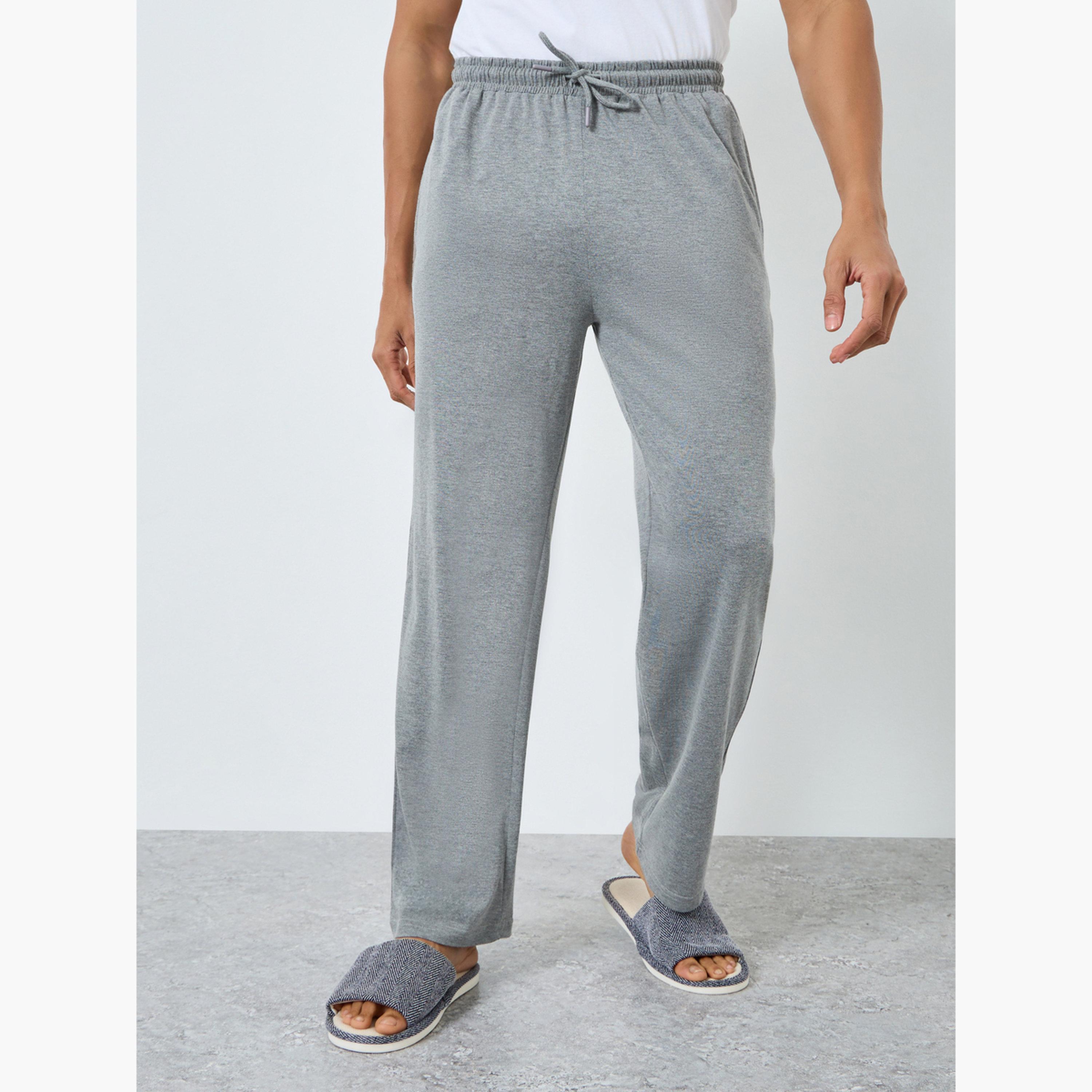 طقم من 2 بنطال بيجاما قطن سادة-men-clothing-nightwear-pyjamaandshorts-image-3