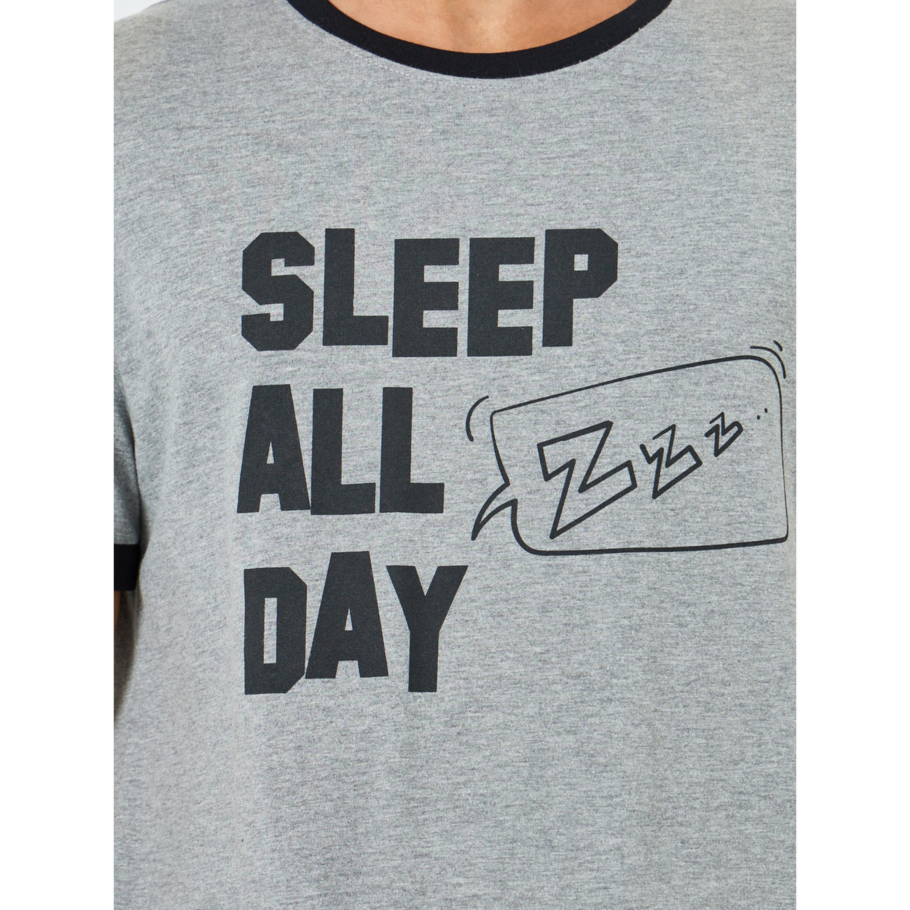Styli Men Solid Round Neck T-Shirt and Shorts Set-men-clothing-nightwear-sets-image-5