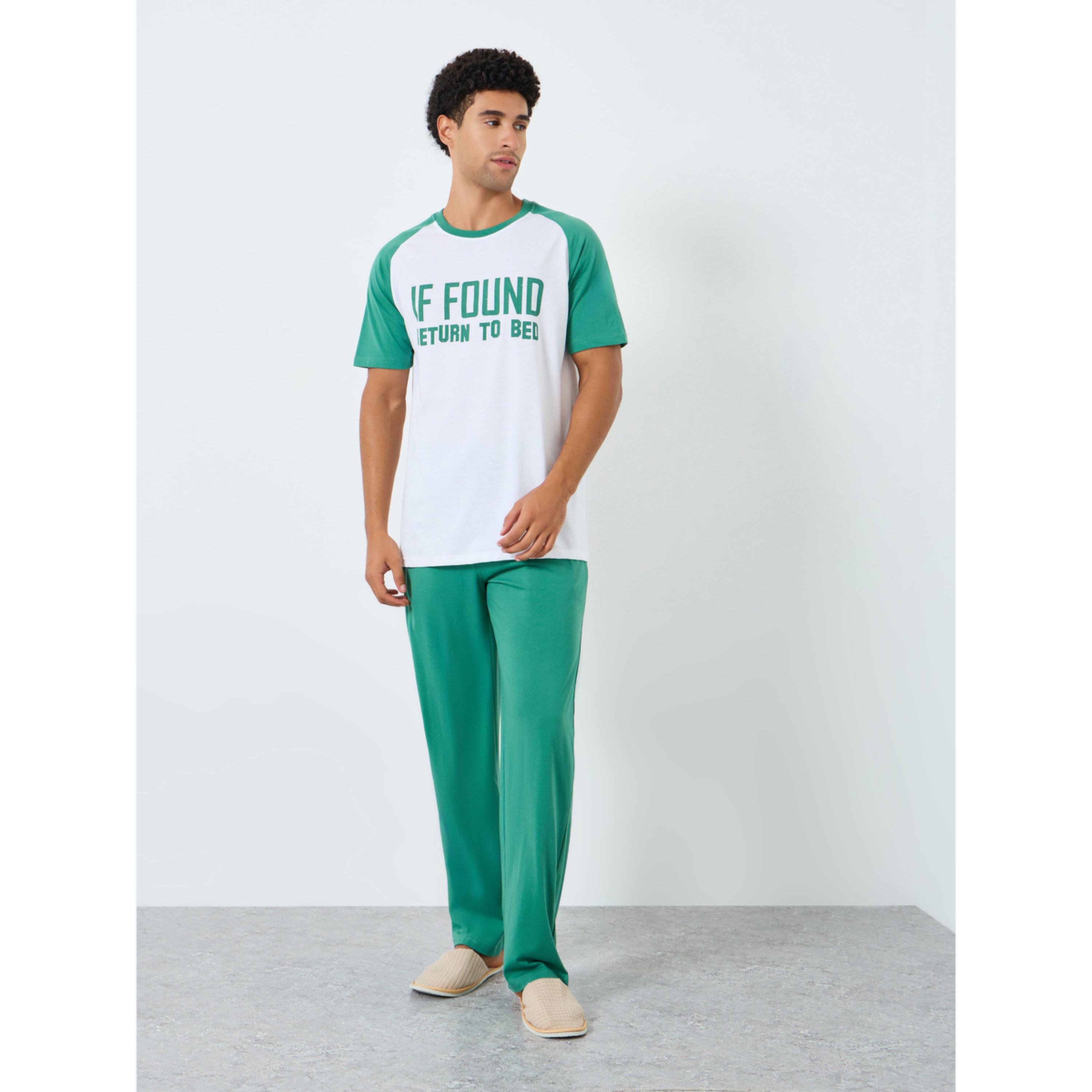 Styli Men Printed Raglan Sleeve T-Shirt and Pyjama Set-men-clothing-nightwear-sets-image-1