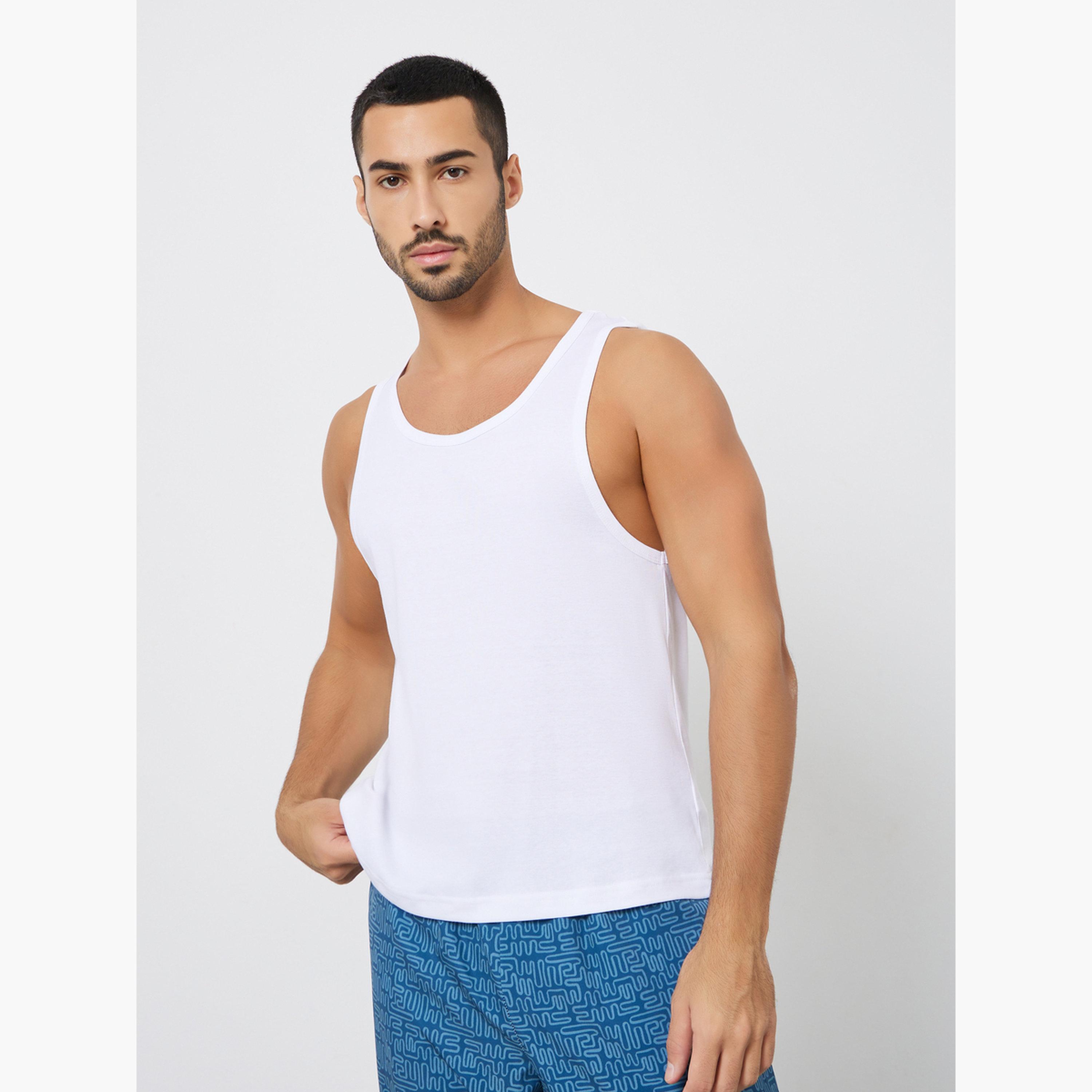 Styli Pack of 2 - Solid Cotton Vest-men-clothing-innerwear-vests-image-2