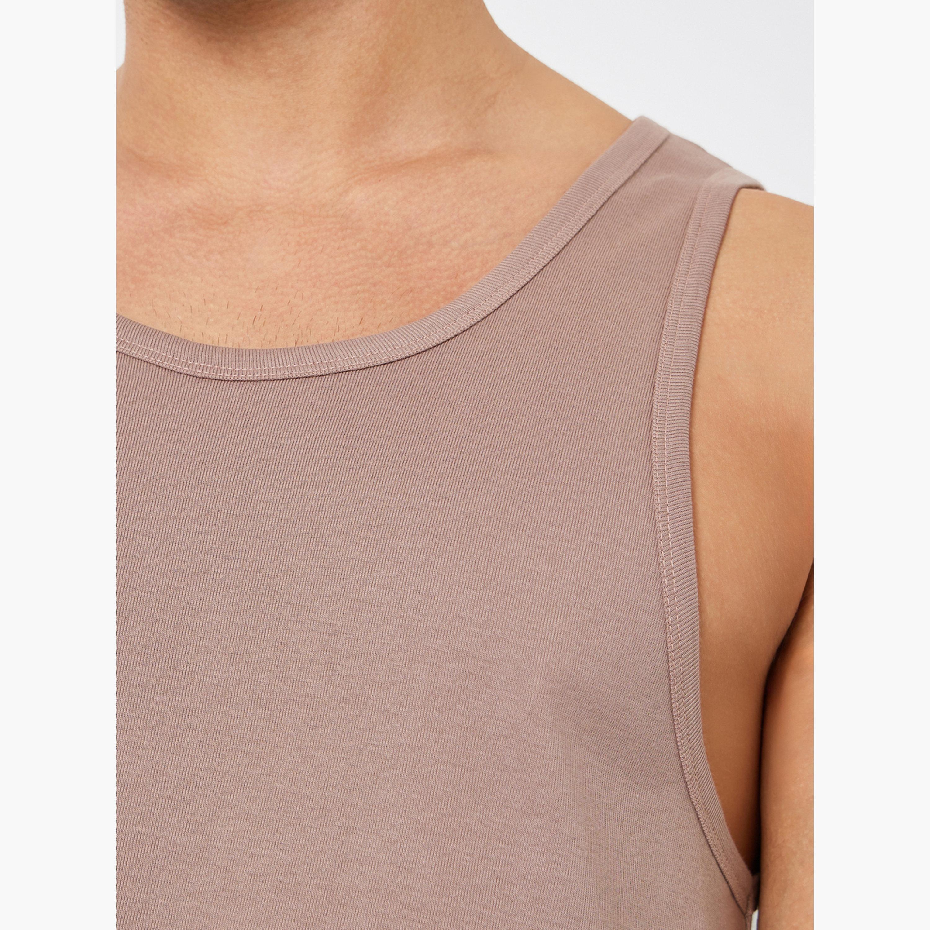 مجموعة من 2 فيست قطني سادة-men-clothing-innerwear-vests-image-4