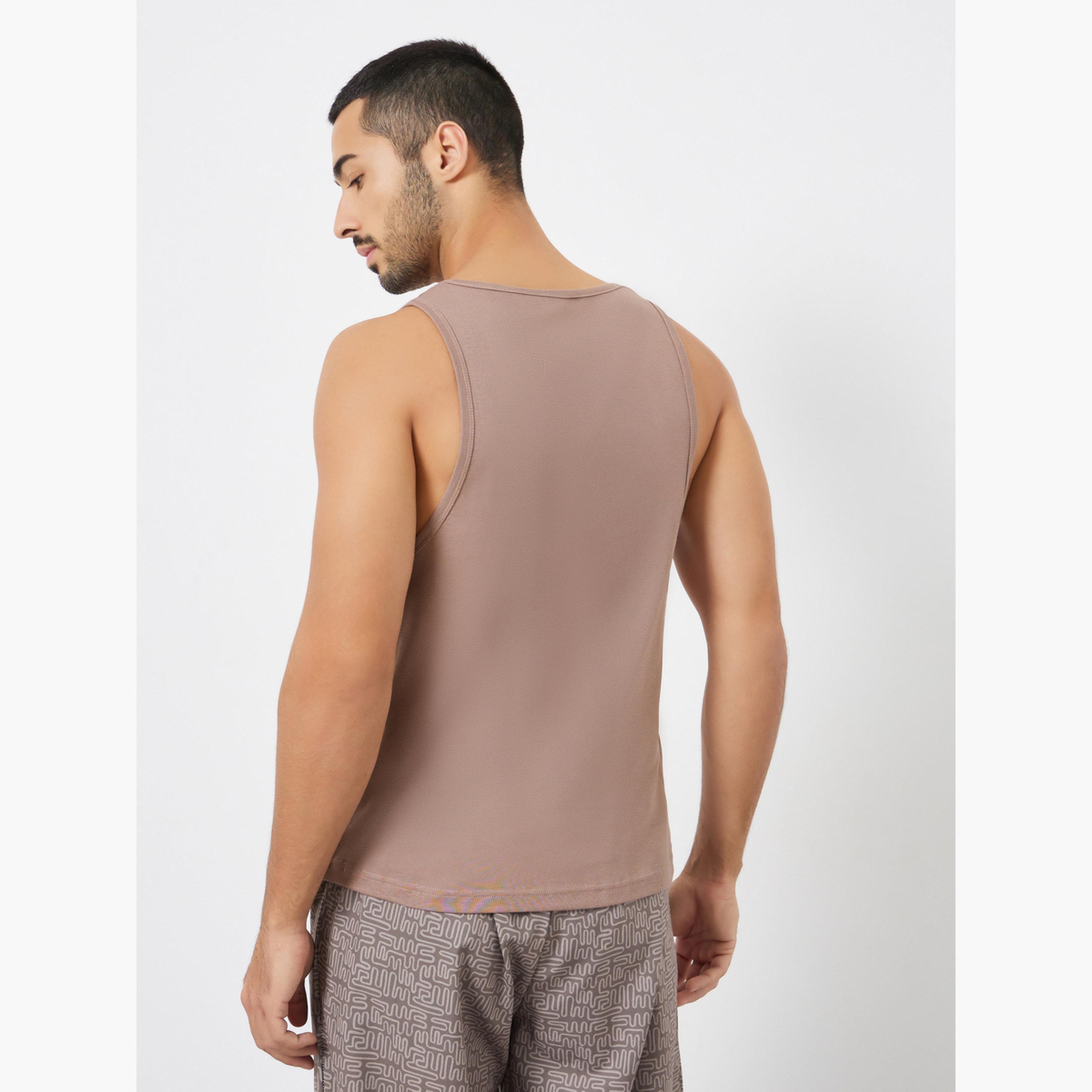 مجموعة من 2 فيست قطني سادة-men-clothing-innerwear-vests-image-5