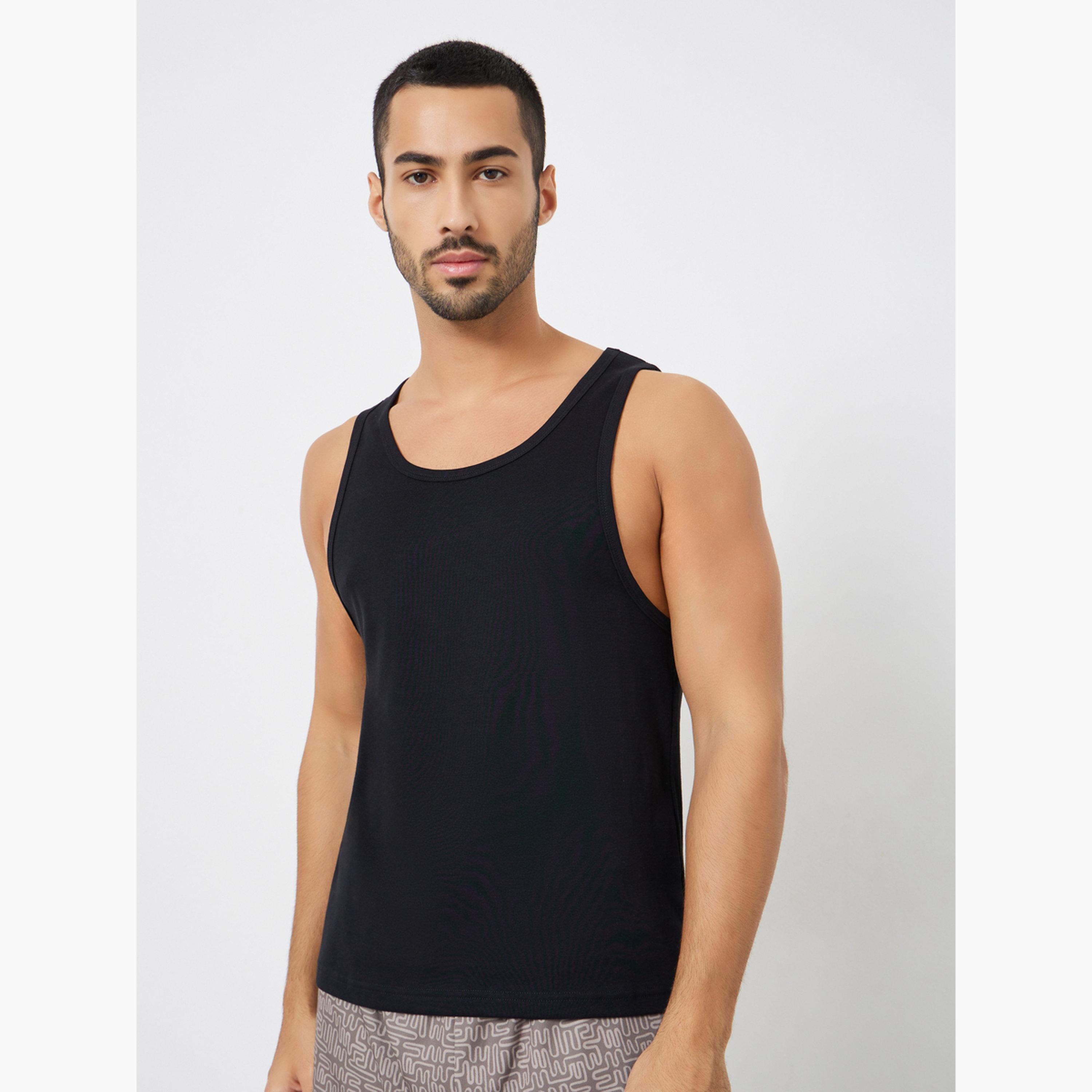 مجموعة من 2 فيست قطني سادة-men-clothing-innerwear-vests-image-6