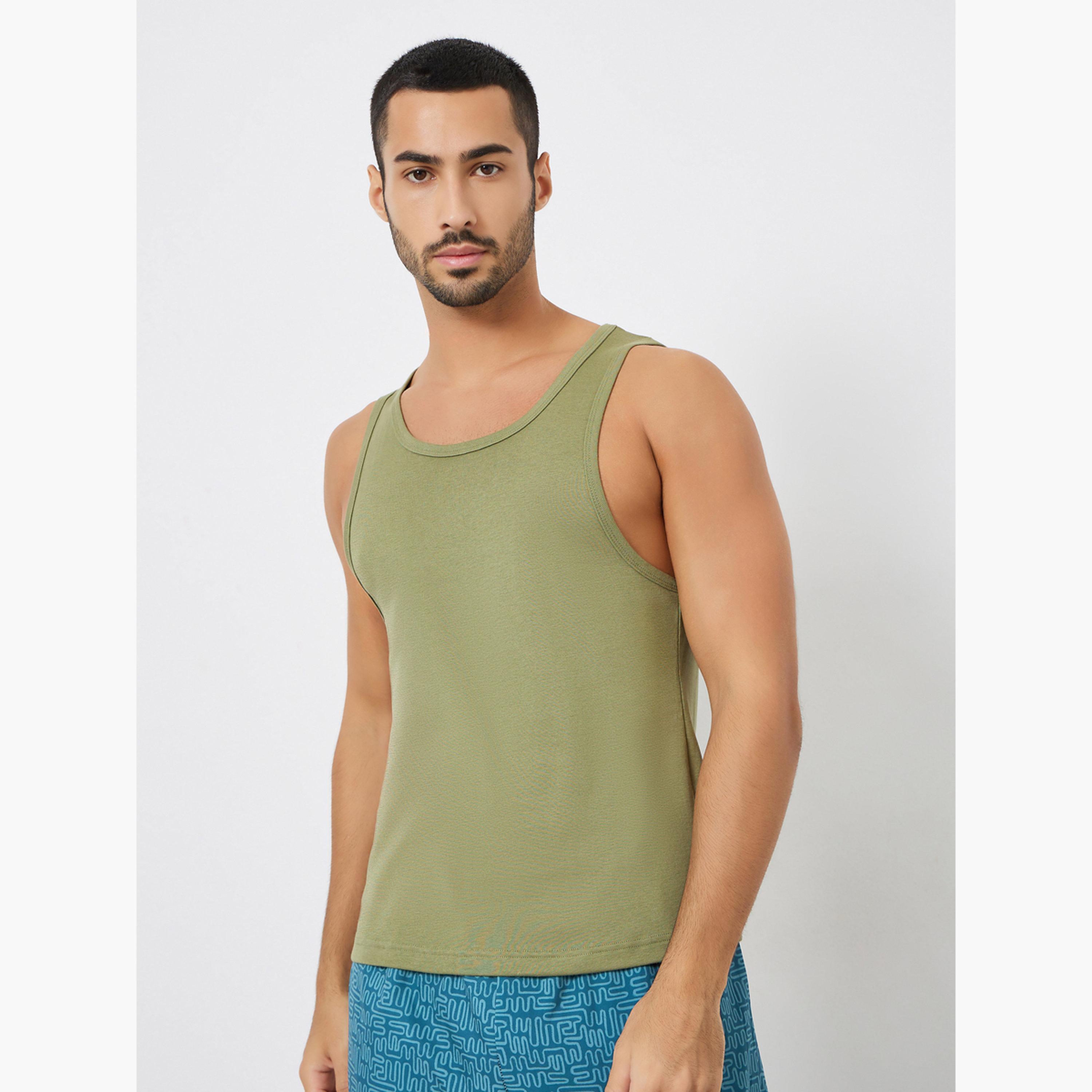 مجموعة من 2 فيست قطني سادة-men-clothing-innerwear-vests-image-6