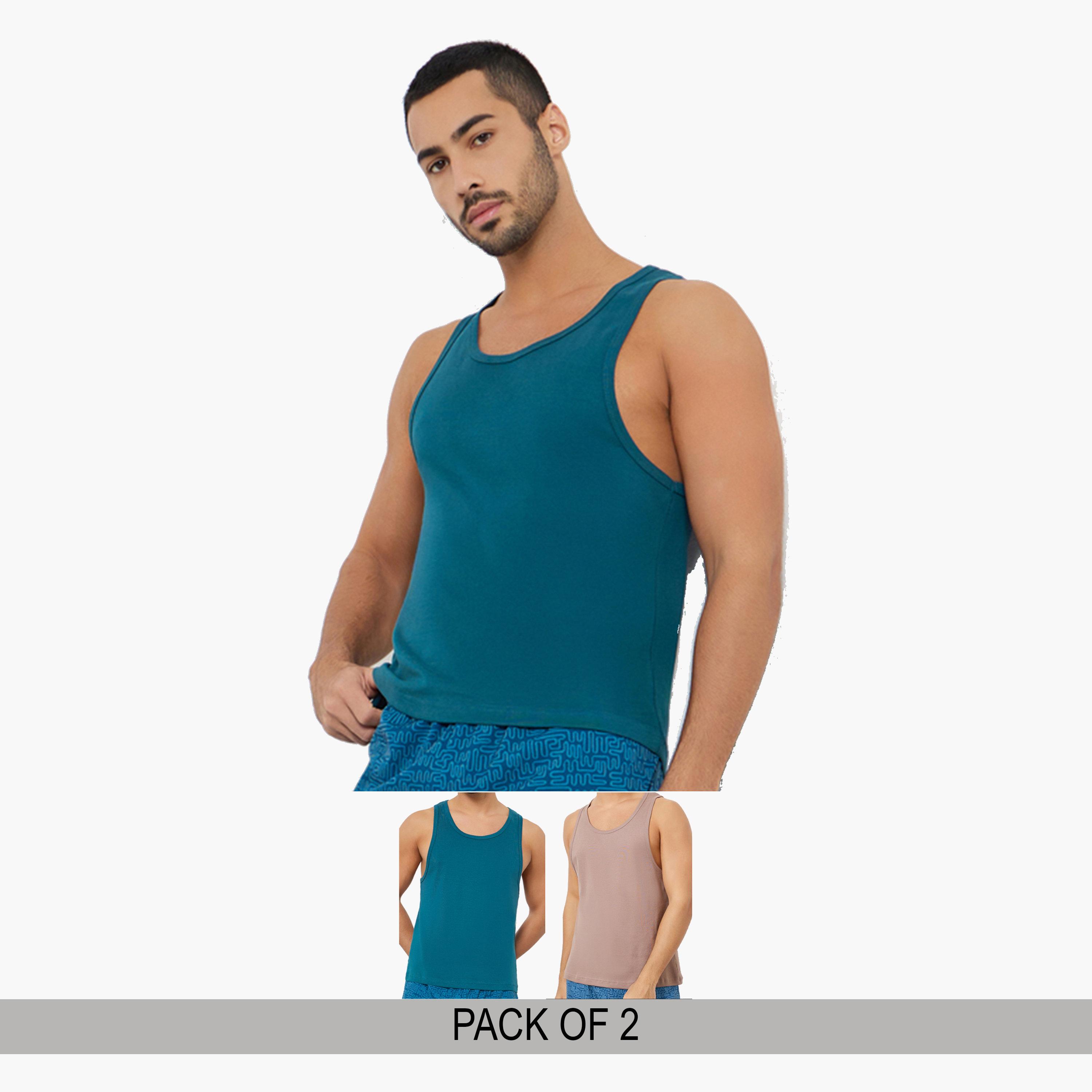 Styli Pack of 2 - Ribbed Cotton Vest-men-clothing-innerwear-vests-image-1