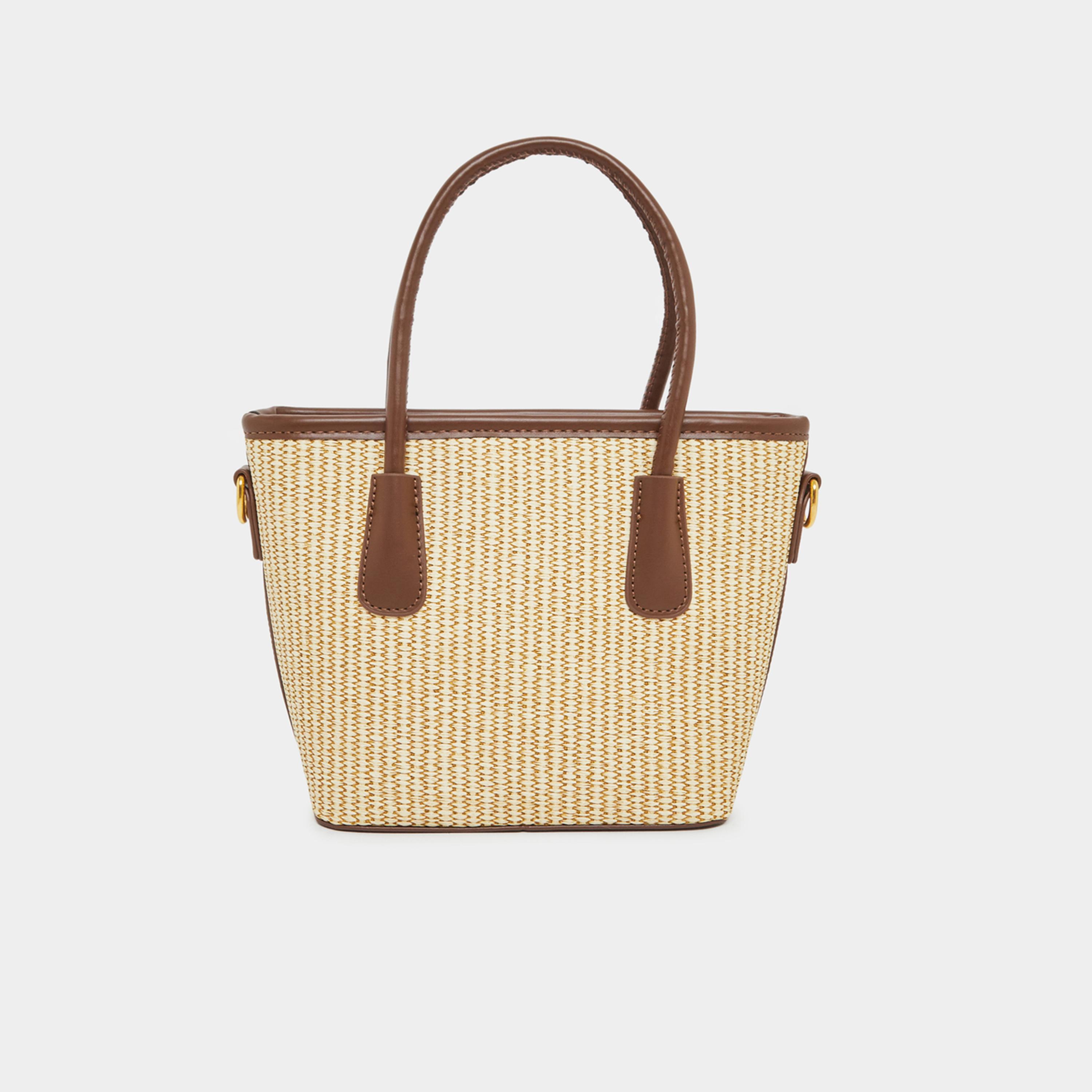 ستايلي - شنطة توت منسوجة لون كاكي مع تعليقة كلب-women-bagsandwallets-handbags-image-3