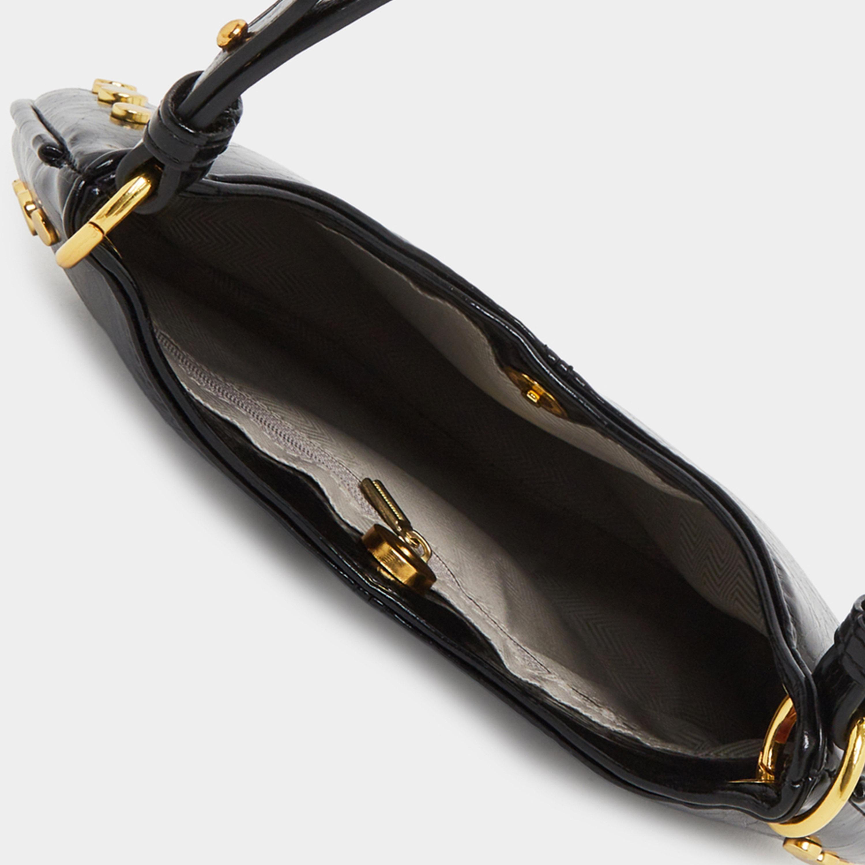 ستايلي - شنطة باغيت سوداء مرصعة بمسامير مع حزام سلسلة للنساء-women-bagsandwallets-handbags-image-3