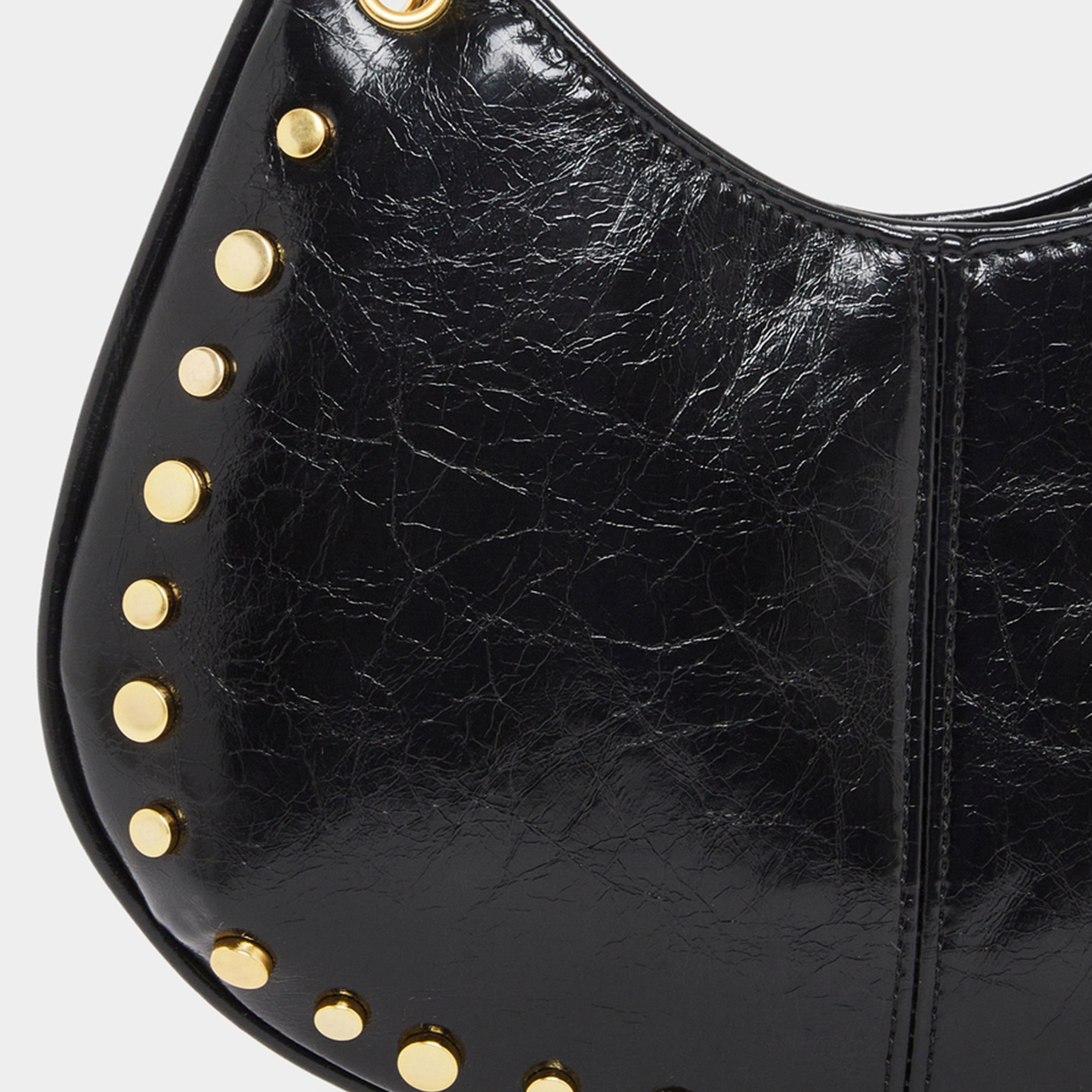 Styli Black Studded Baguette Bag with Chain Strap-women-bagsandwallets-handbags-image-4