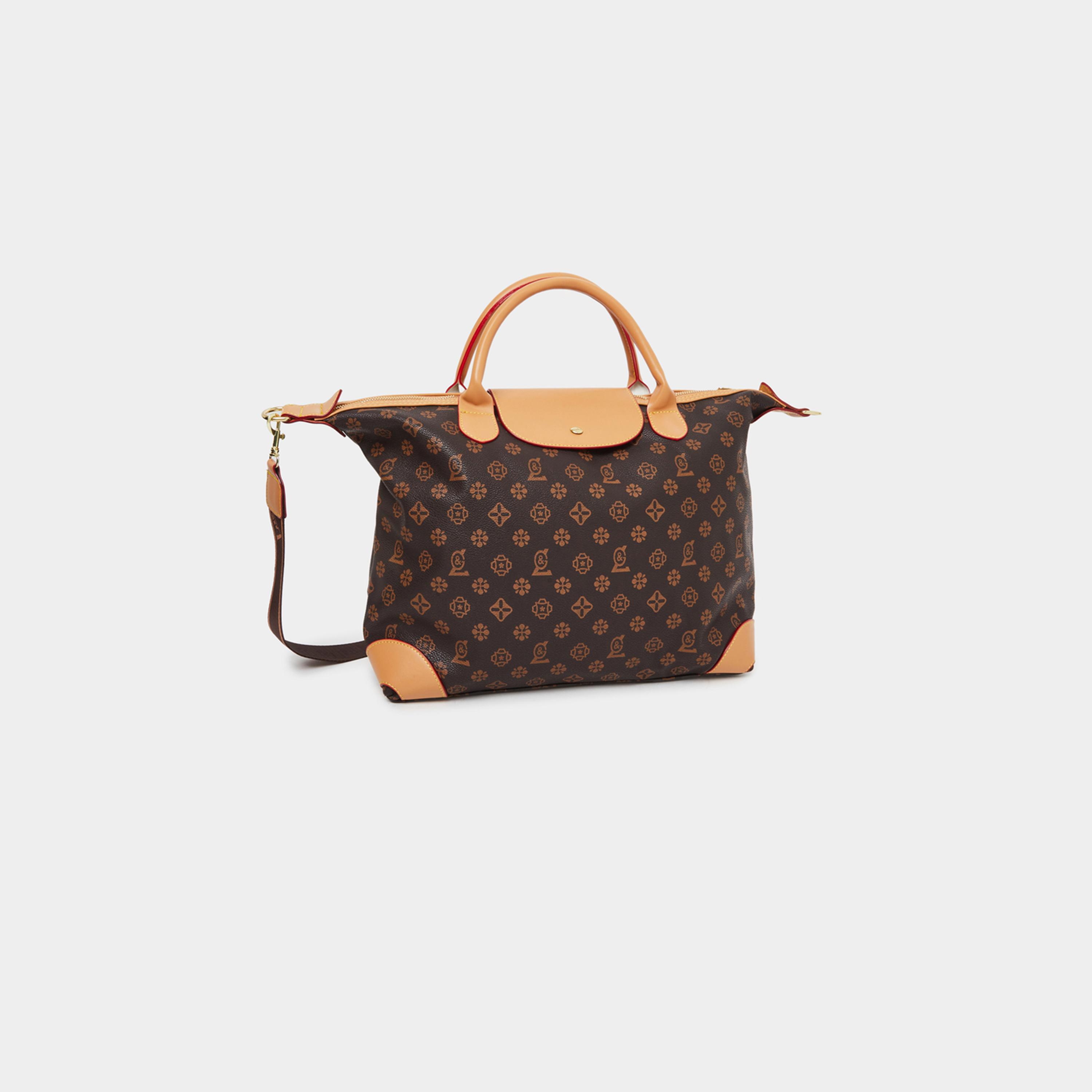 ستايلي - شنطة يد مطبوعة بمقبض علوي مزدوج وحزام كتف قابل للإزالة للنساء-women-bagsandwallets-handbags-image-1