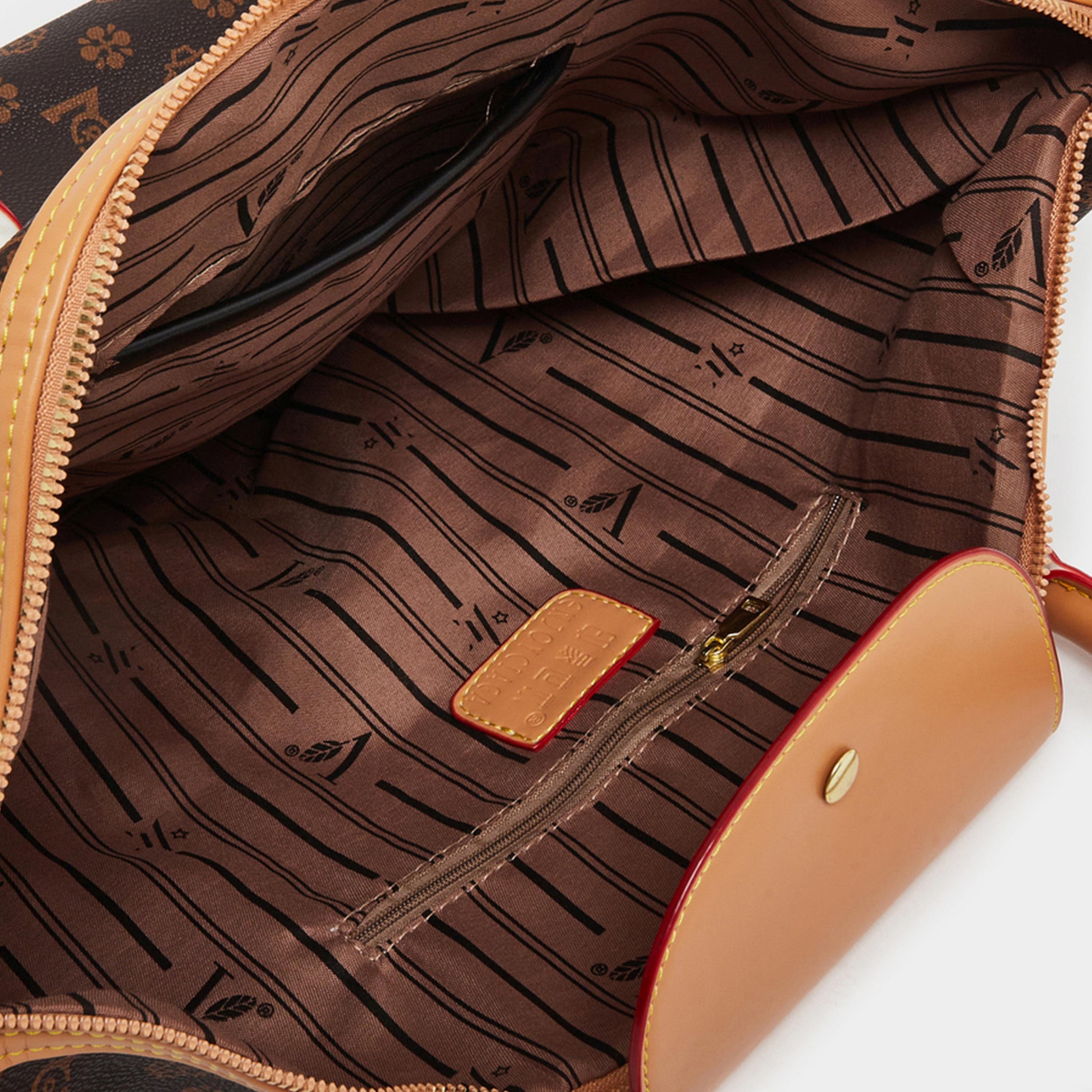 ستايلي - شنطة يد مطبوعة بمقبض علوي مزدوج وحزام كتف قابل للإزالة للنساء-women-bagsandwallets-handbags-image-4