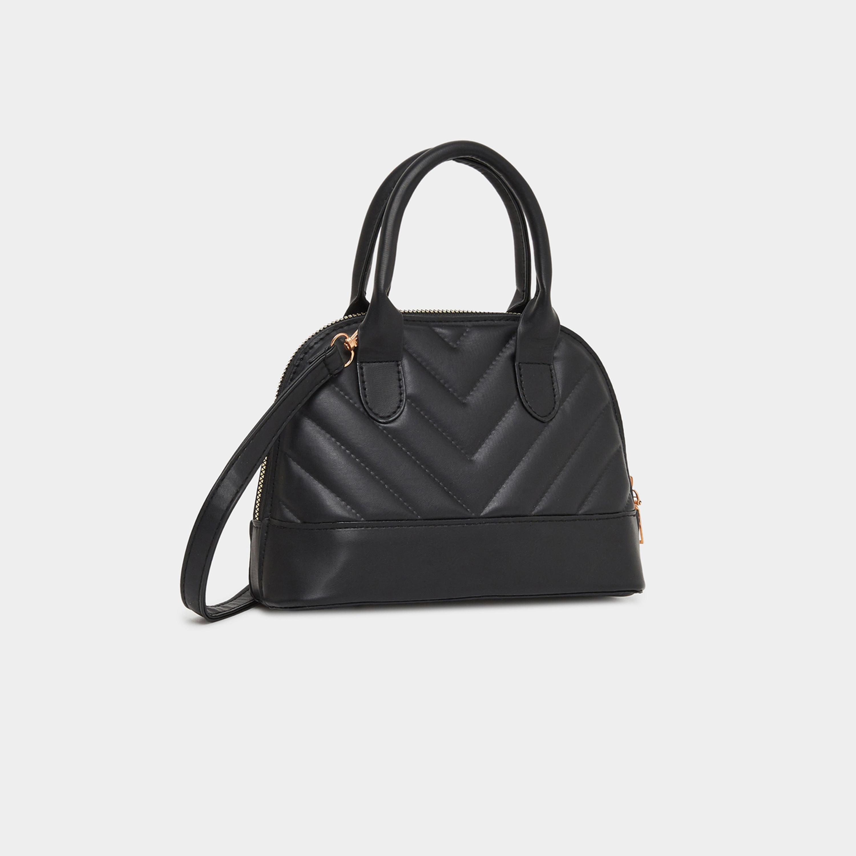 ستايلي - شنطة يد سوداء مبطنة على شكل حرف V للنساء-women-bagsandwallets-handbags-image-1