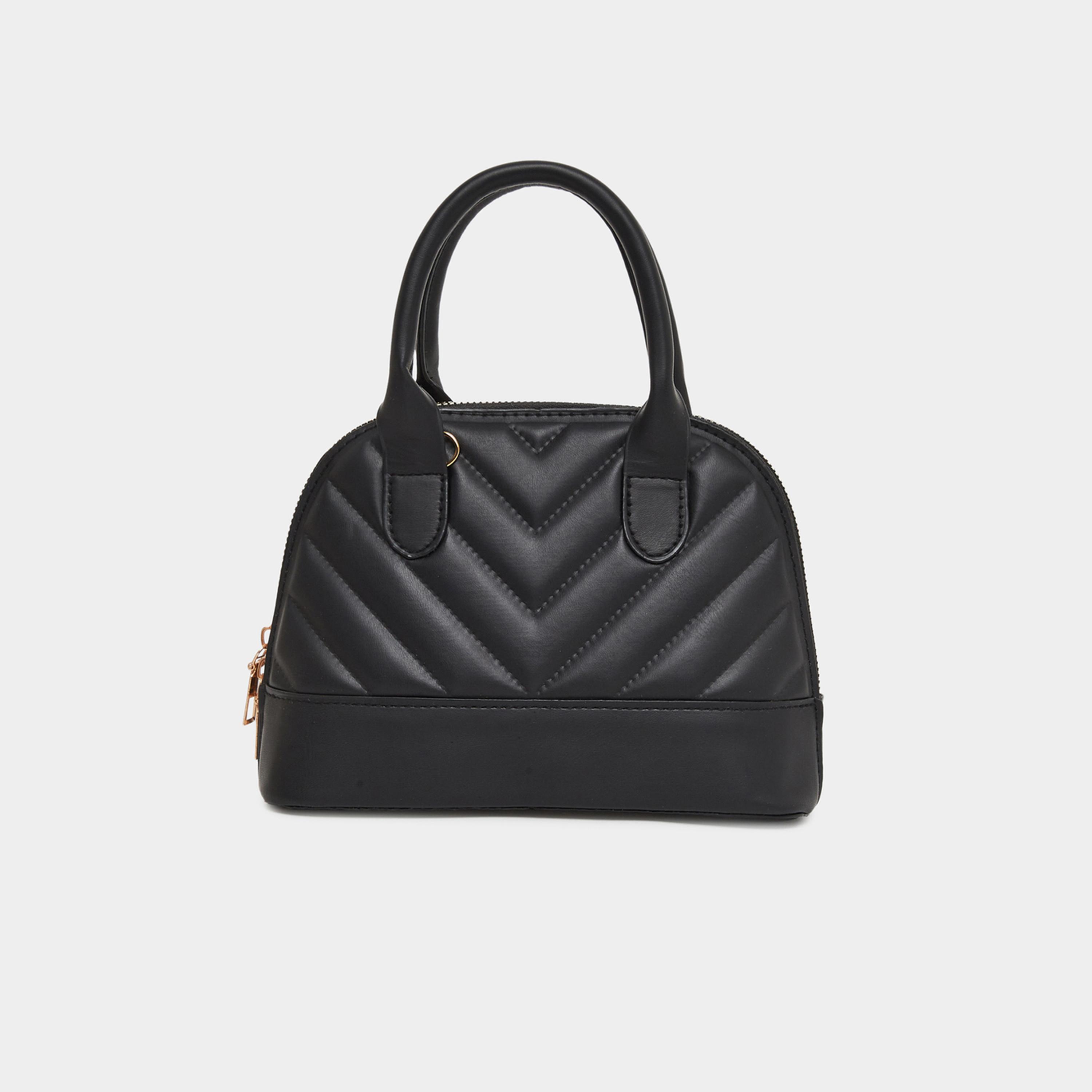 Styli Women Black V Quilted Handbag-women-bagsandwallets-handbags-image-3