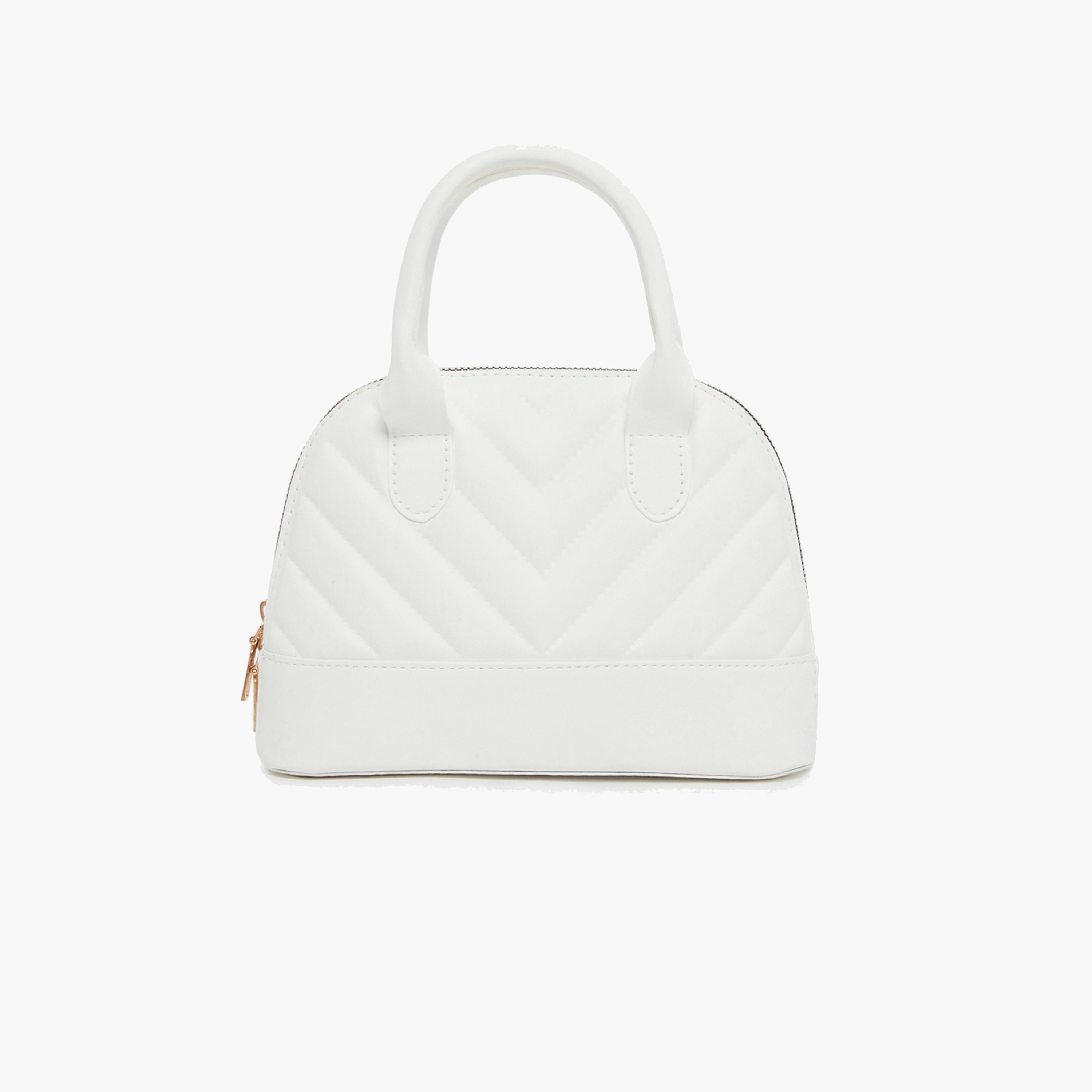 ستايلي - شنطة يد بيضاء بتصميم مبطن على شكل حرف V للنساء-women-bagsandwallets-handbags-image-2