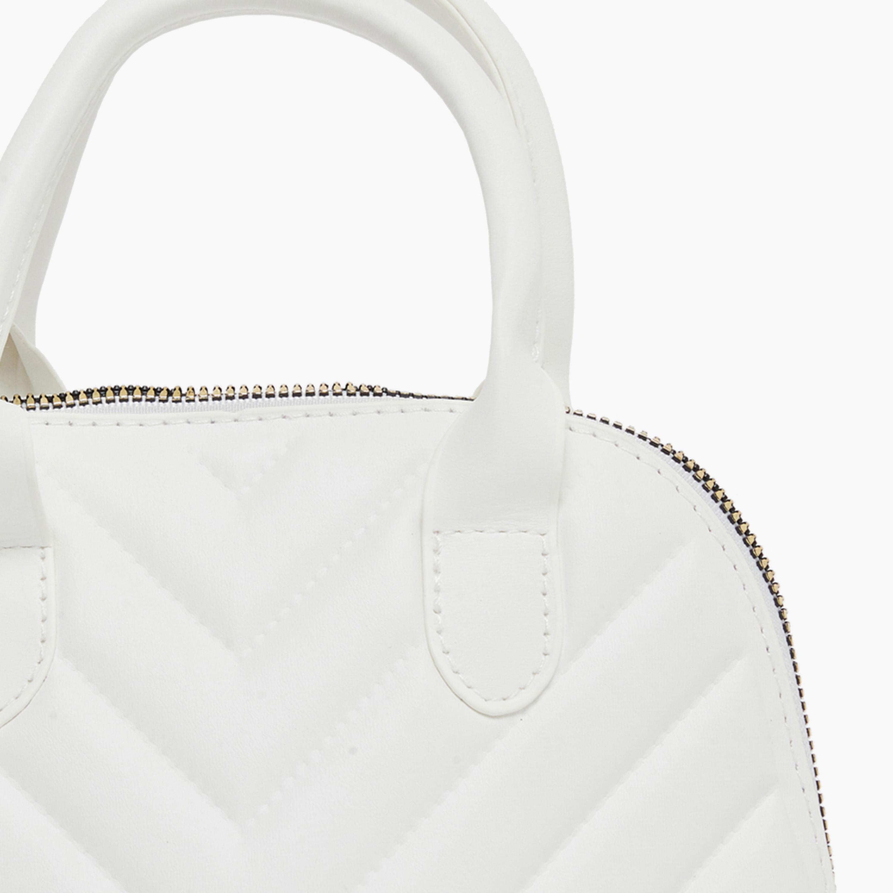 ستايلي - شنطة يد بيضاء بتصميم مبطن على شكل حرف V للنساء-women-bagsandwallets-handbags-image-3