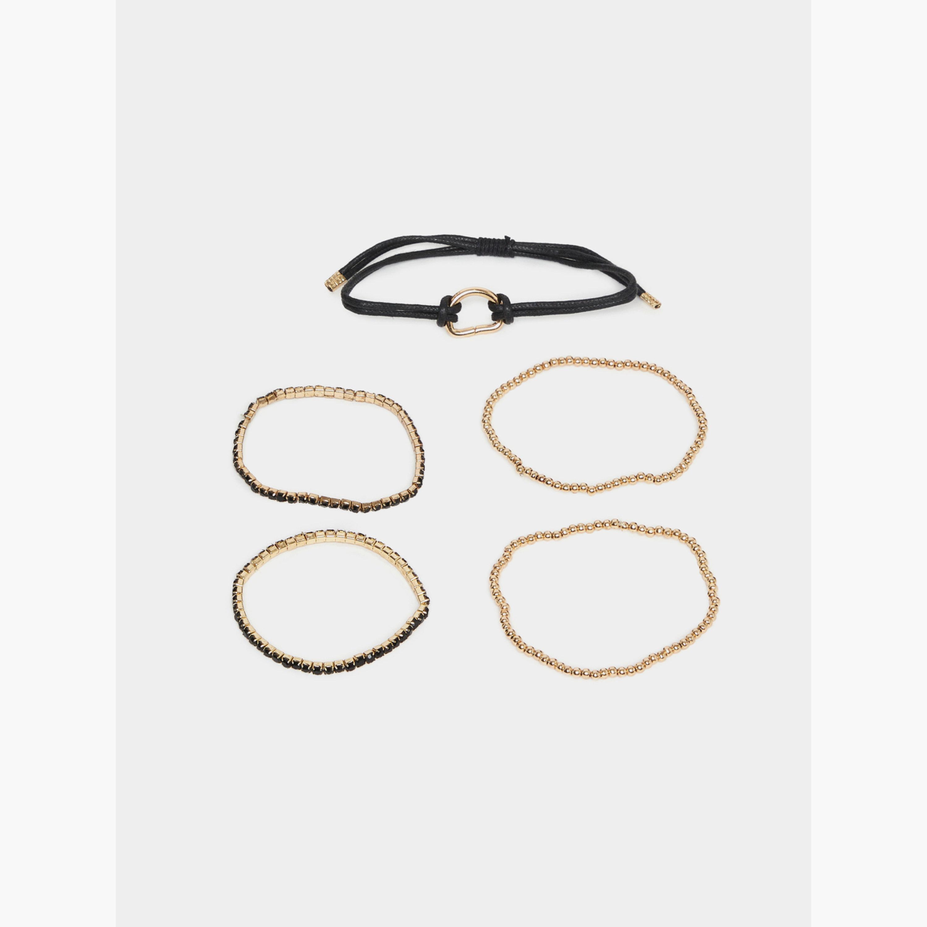 مجموعة من 5 - أساور مطرزة-women-watchesandjewellery-jewellery-banglesandbracelets-image-1