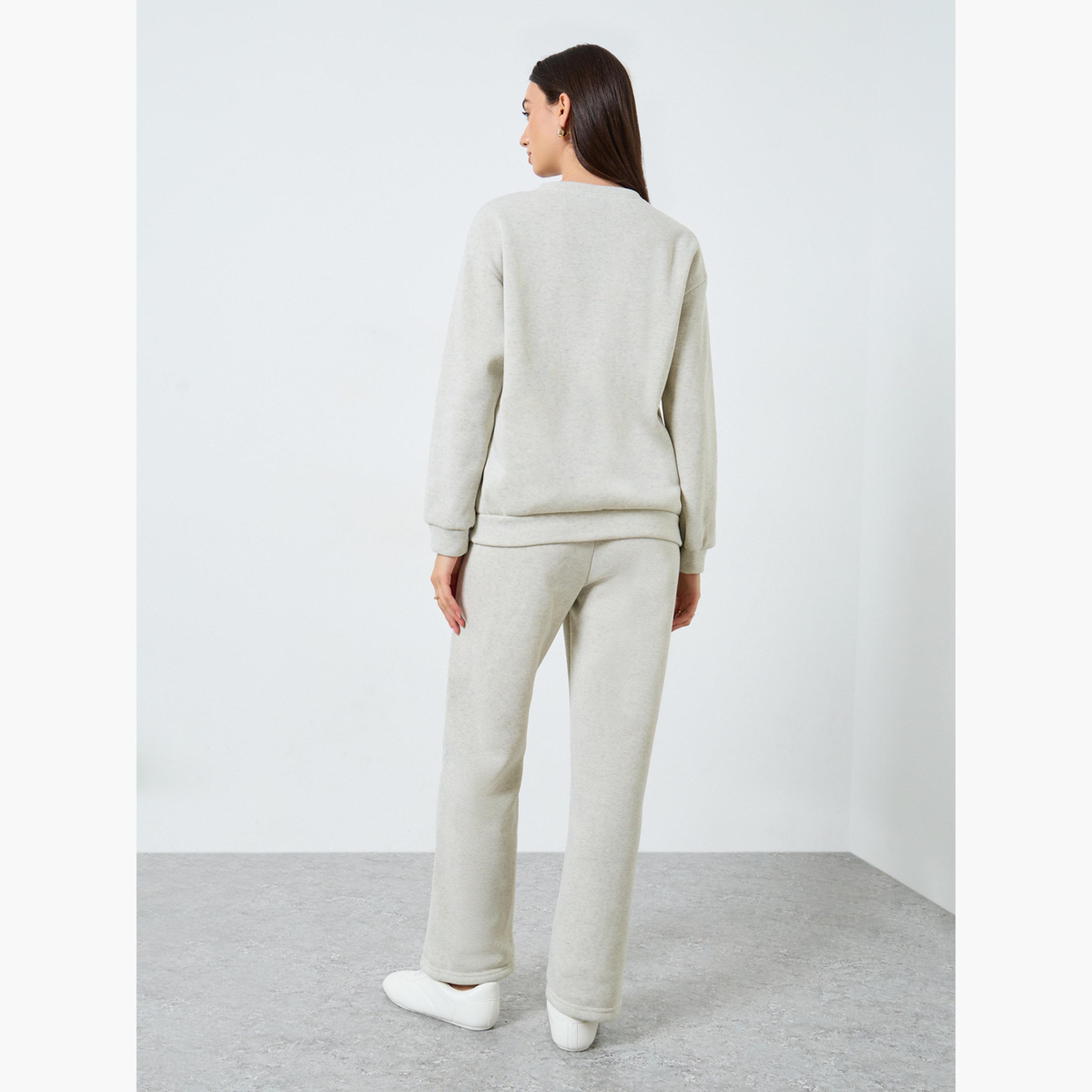 Styli Printed Crew Neck Sweatshirt and Joggers Co-Ords-women-clothing-coordsets-image-4