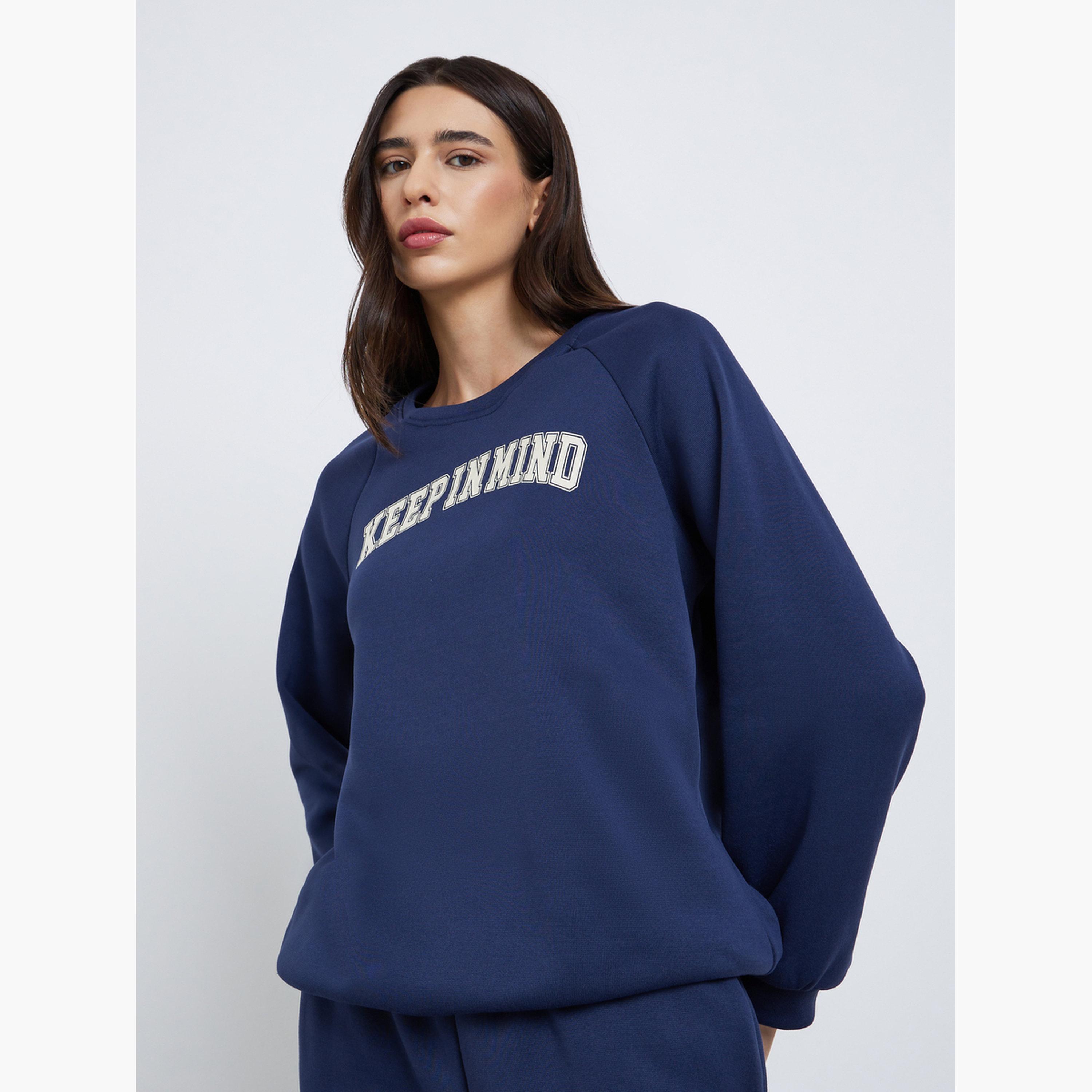 Styli Embroidered Slogan Sweatshirt and Joggers Co-Ords-women-clothing-coordsets-image-2