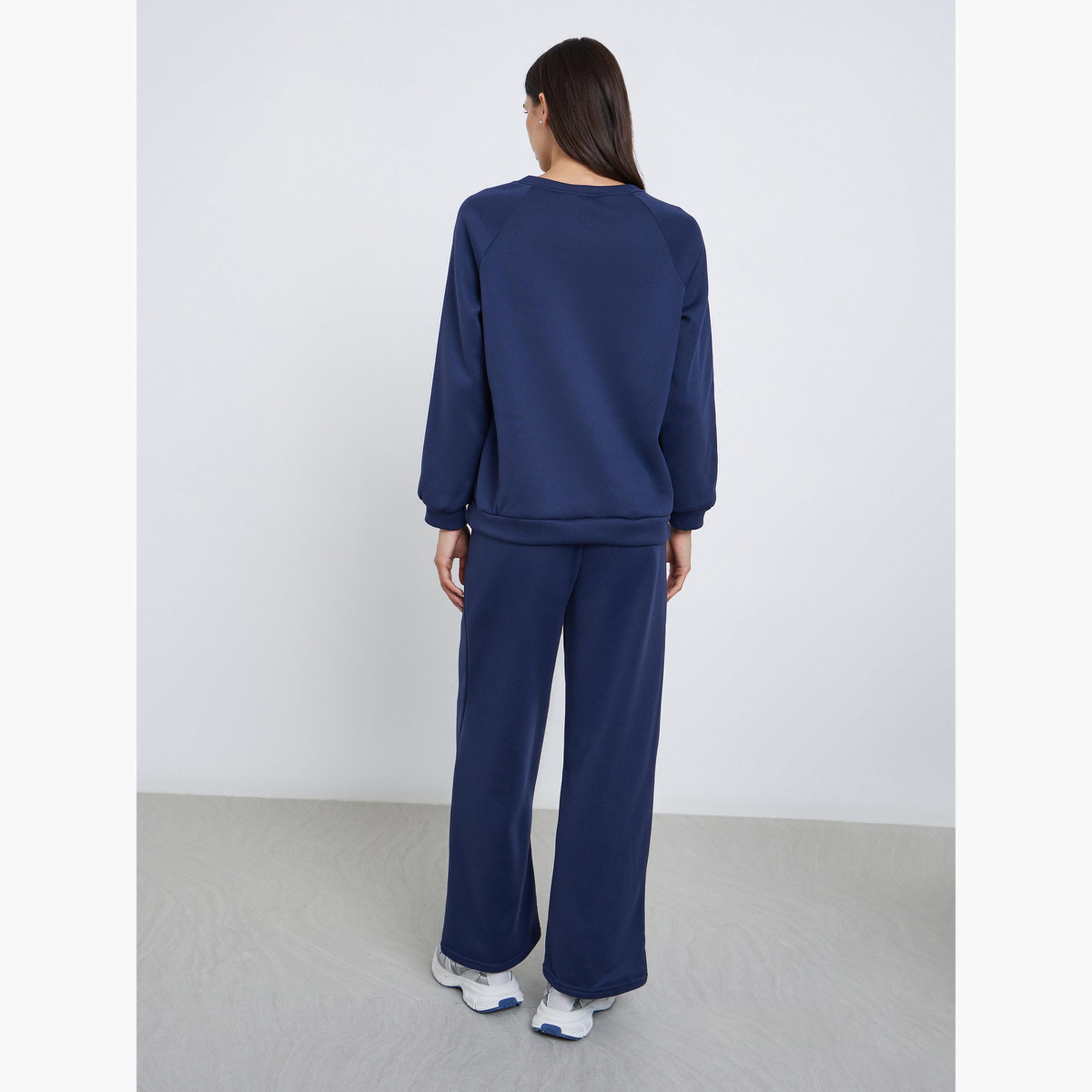 Styli Embroidered Slogan Sweatshirt and Joggers Co-Ords-women-clothing-coordsets-image-4