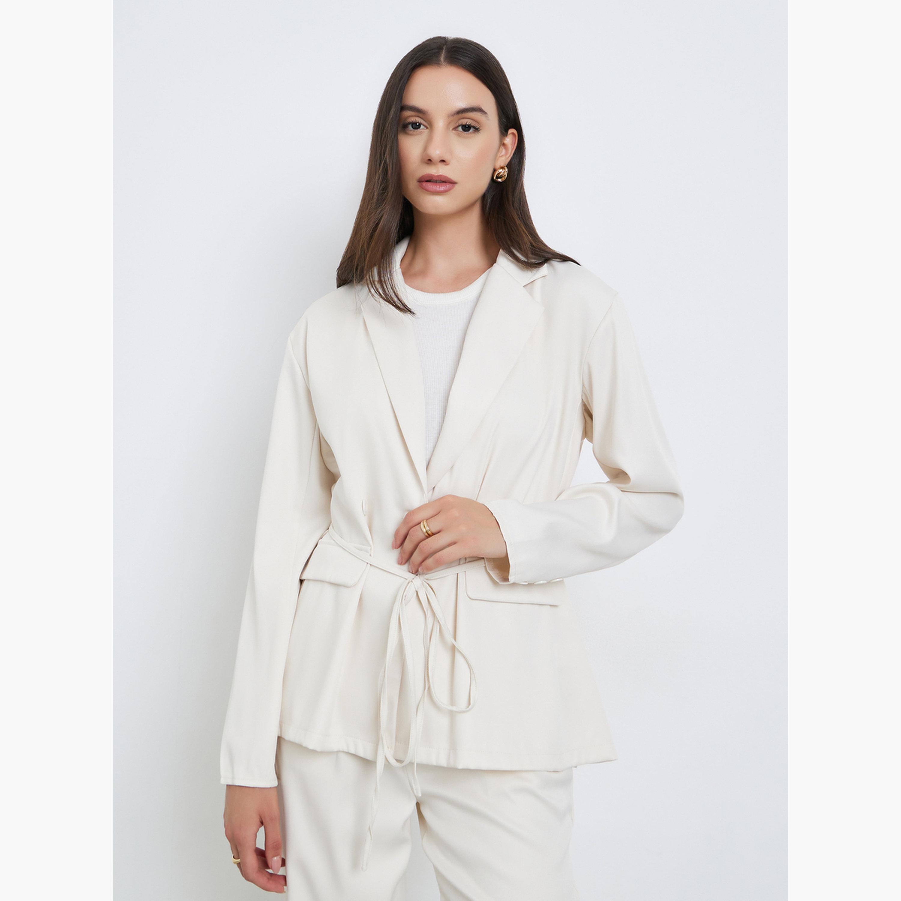 Styli Off White Casual Blazer and Trouser Co-ords-women-clothing-coordsets-image-2