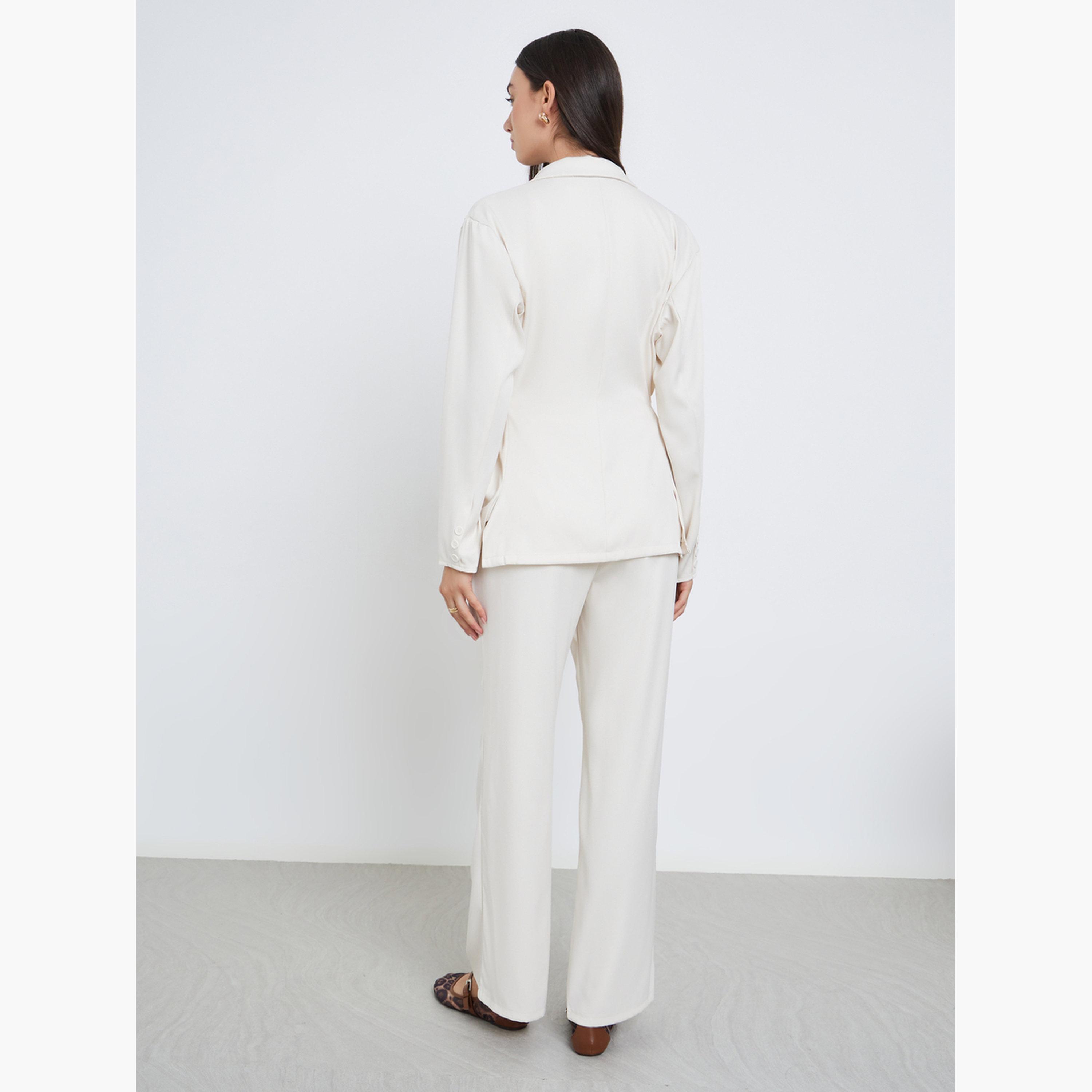 Styli Off White Casual Blazer and Trouser Co-ords-women-clothing-coordsets-image-5