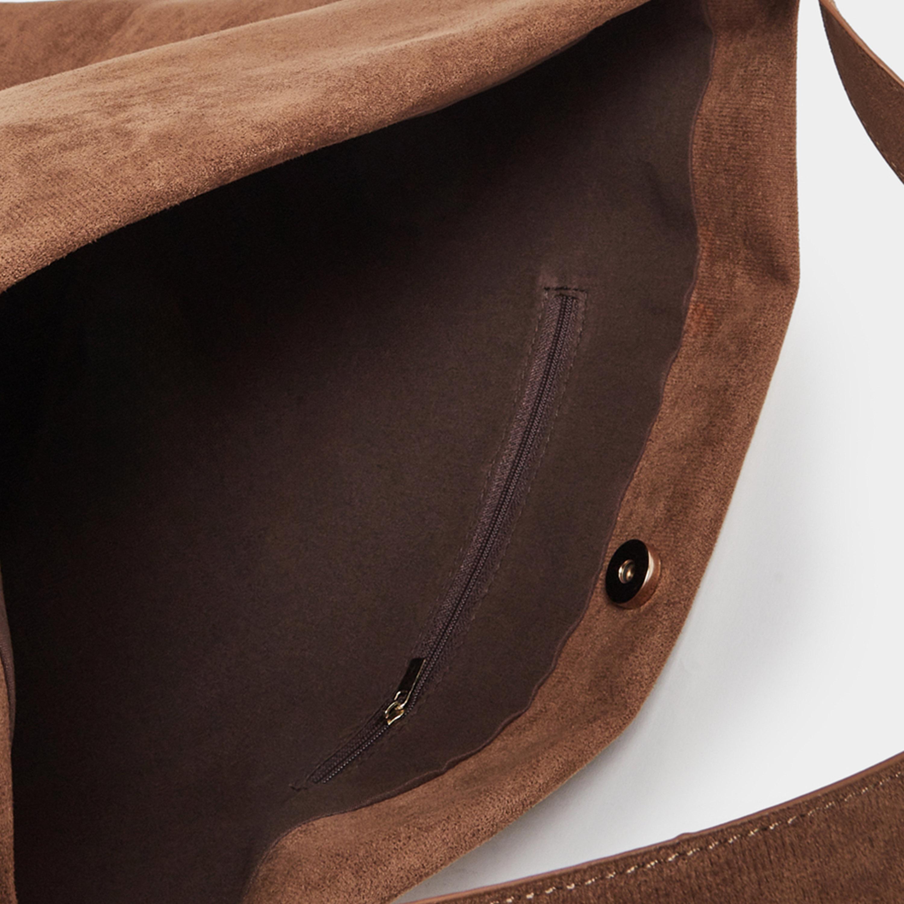 Styli Brown Suede Look Bucket Bag-women-bagsandwallets-handbags-image-3