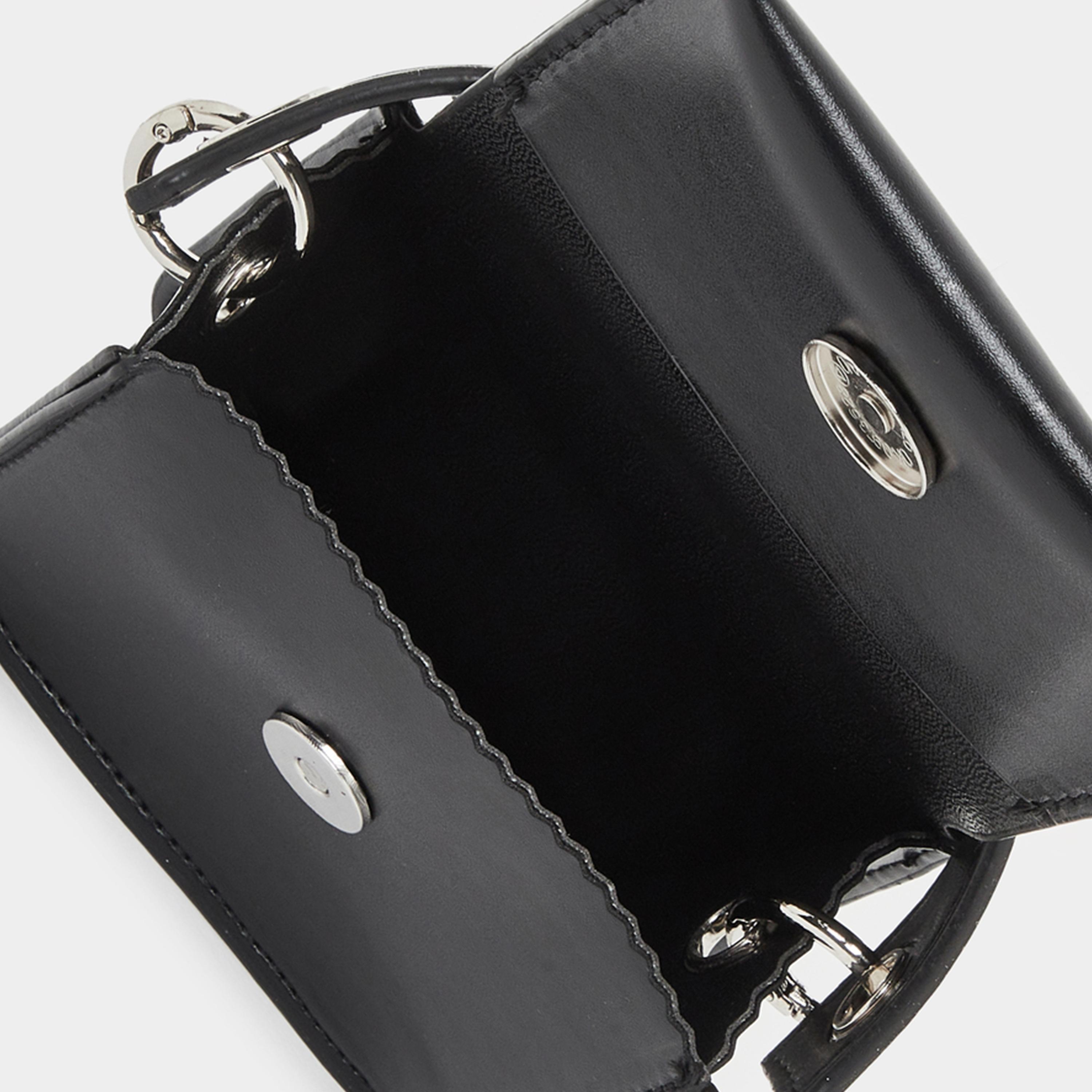 Styli Black Mini Handbag with Chain Strap-women-bagsandwallets-handbags-image-4