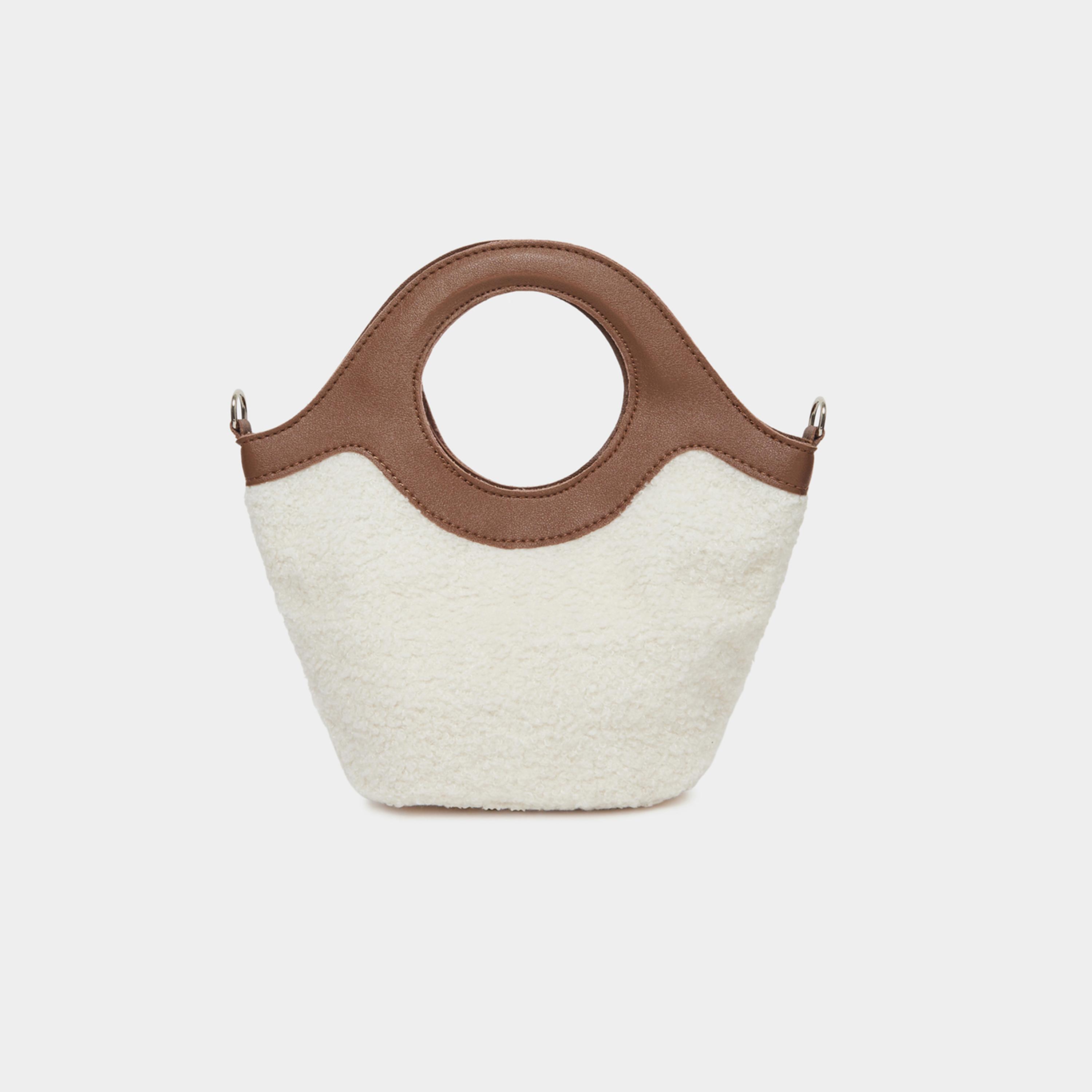 Styli Off White Plush Handbag with Detachable Strap-women-bagsandwallets-handbags-image-2