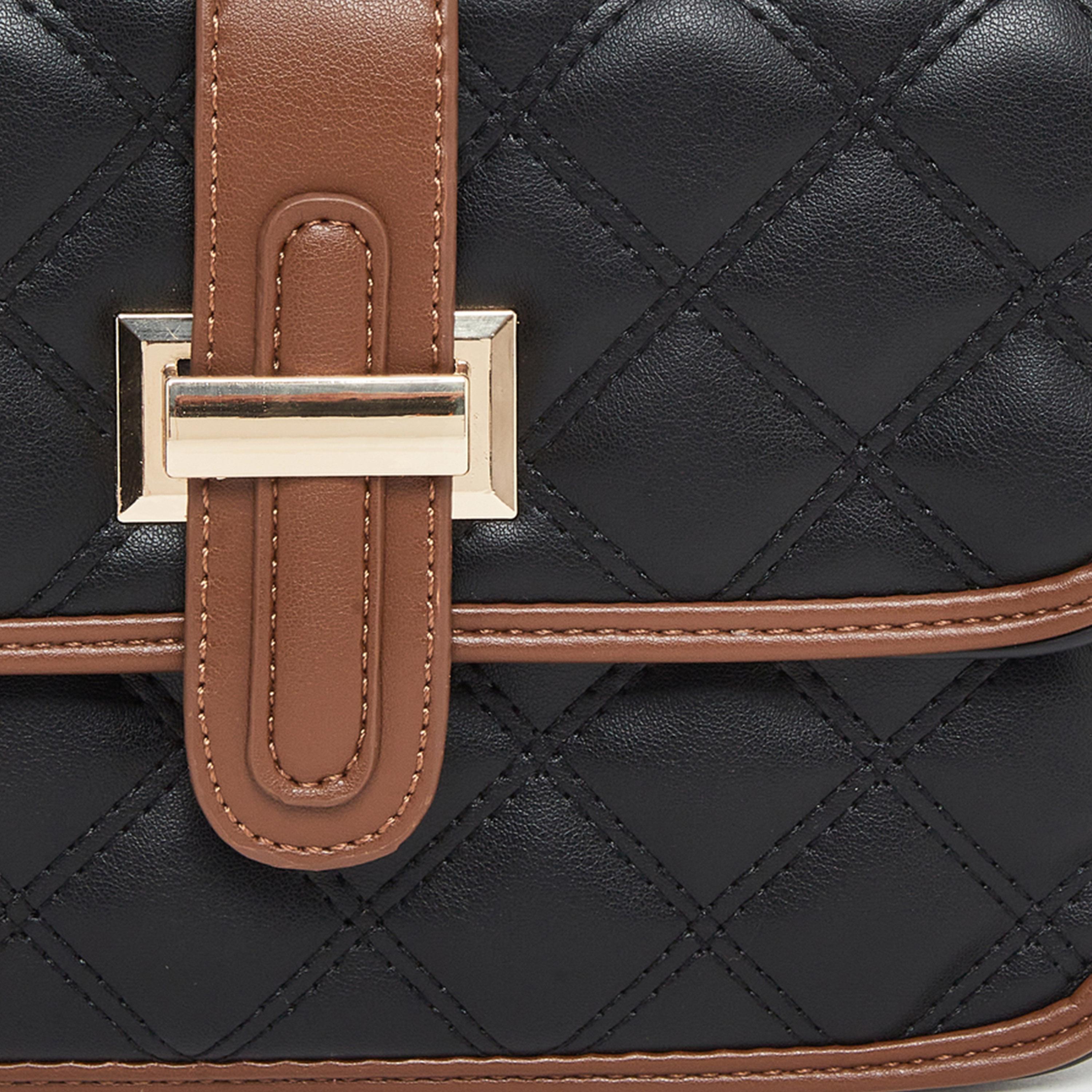 ستايلي - شنطة يد سوداء مبطنة مع مشبك حزام للنساء-women-bagsandwallets-handbags-image-2