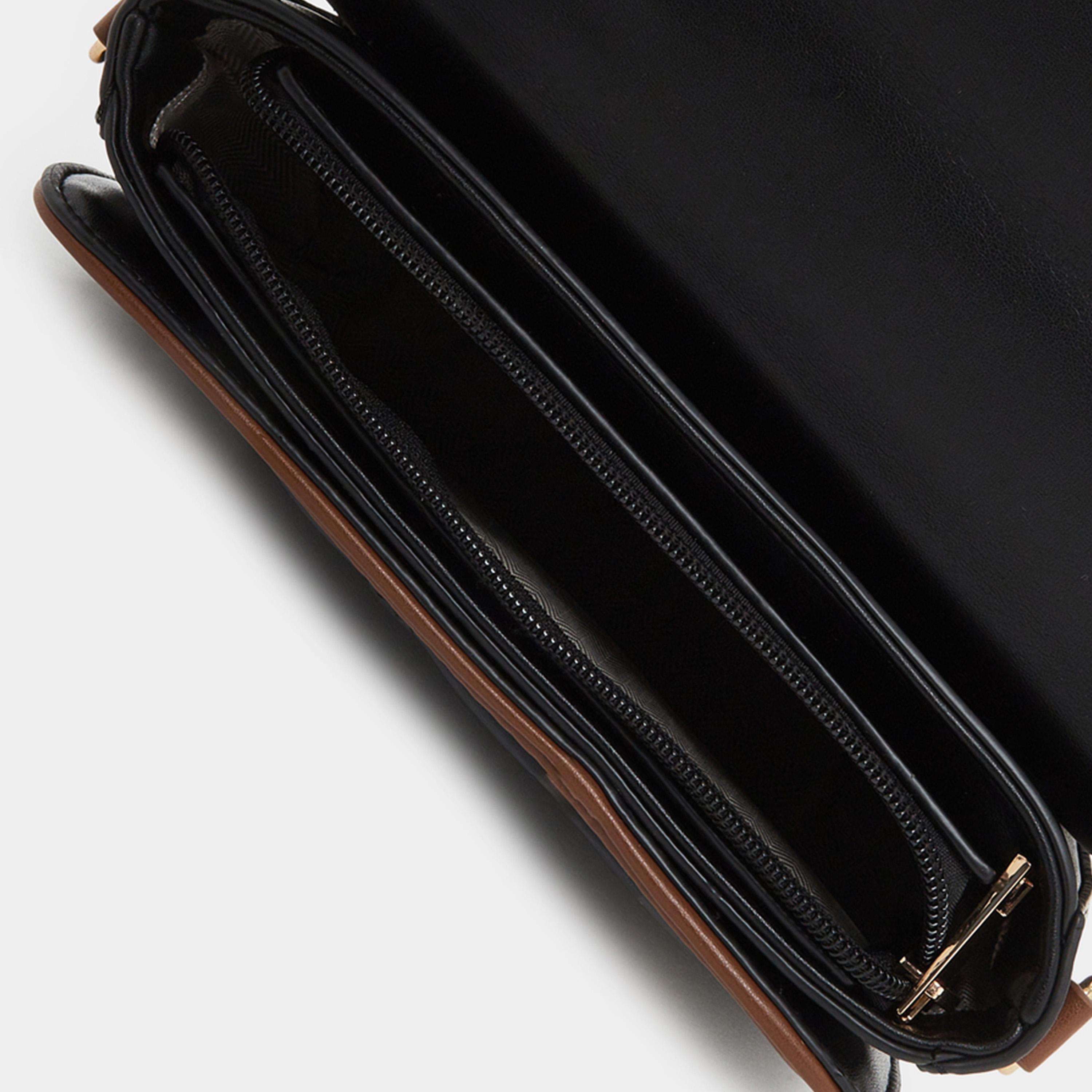 ستايلي - شنطة يد سوداء مبطنة مع مشبك حزام للنساء-women-bagsandwallets-handbags-image-4