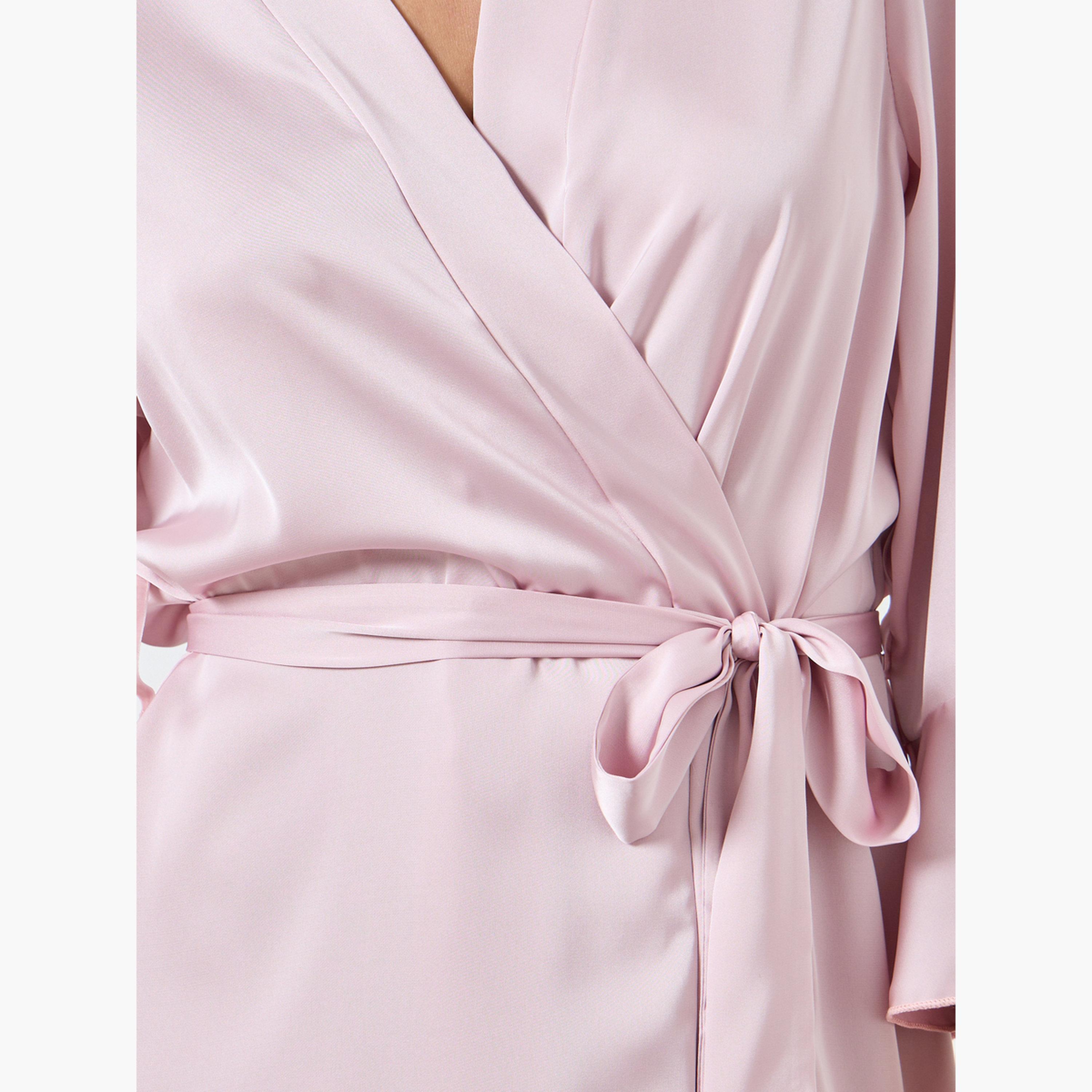 Styli Women Satin Ruffle Detail Robe-women-clothing-nightwear-robes-image-3