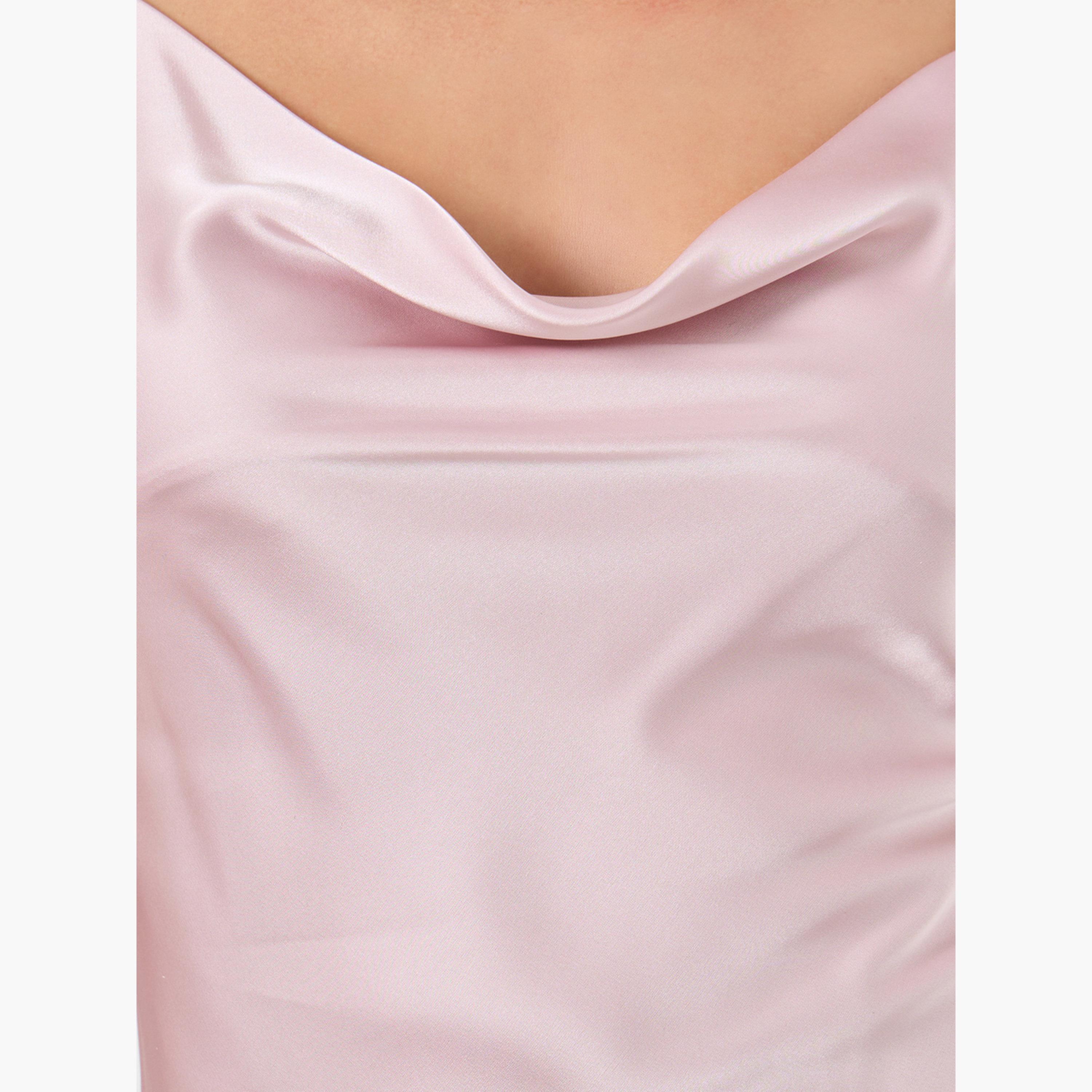 Styli Satin Cowl Neck Thigh High Slit Slip Dress-women-clothing-nightwear-nighties-image-4