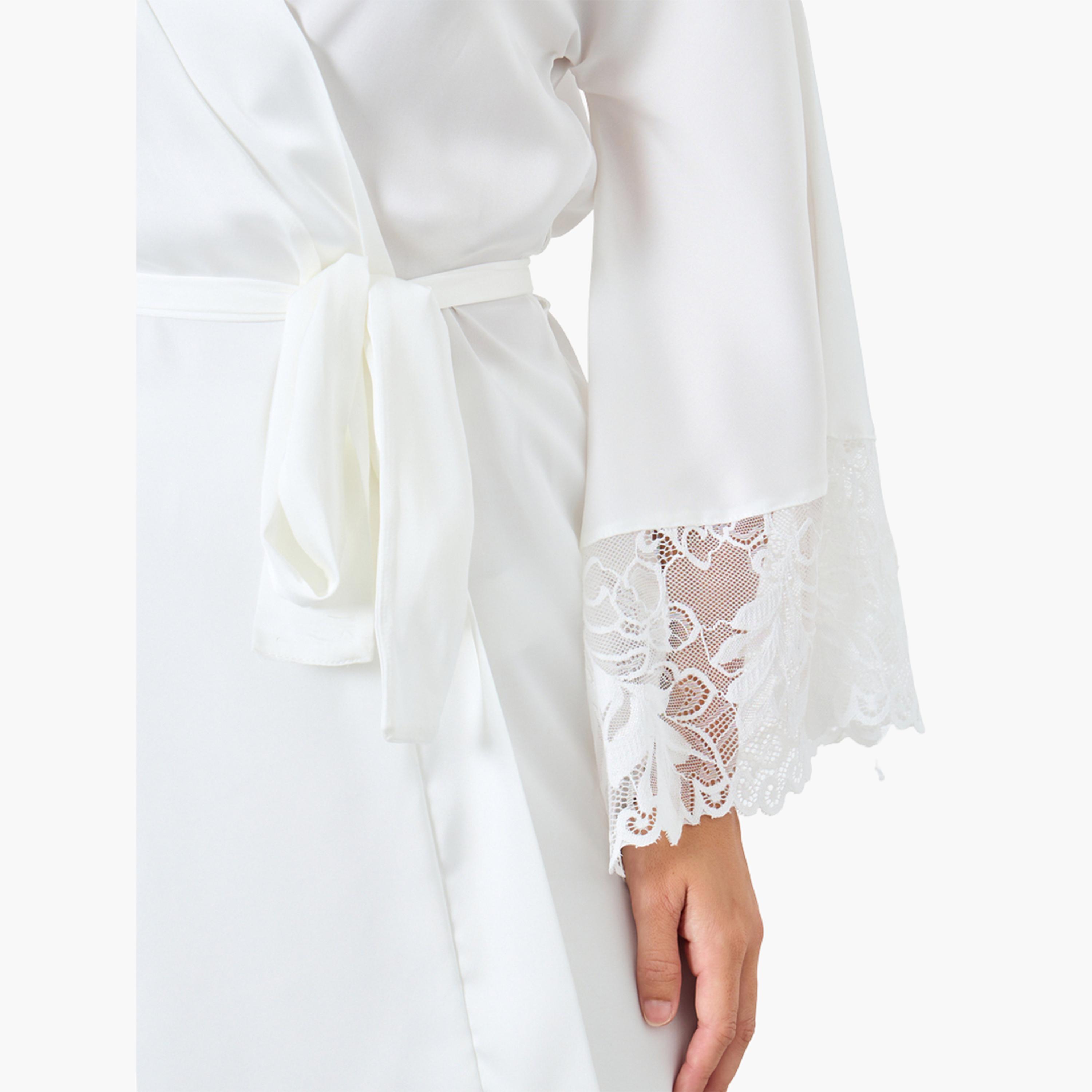ستايلي - بيجاما روب برباط طويل وتفاصيل دانتيل للنساء-women-clothing-nightwear-pyjamas-longsets-image-5
