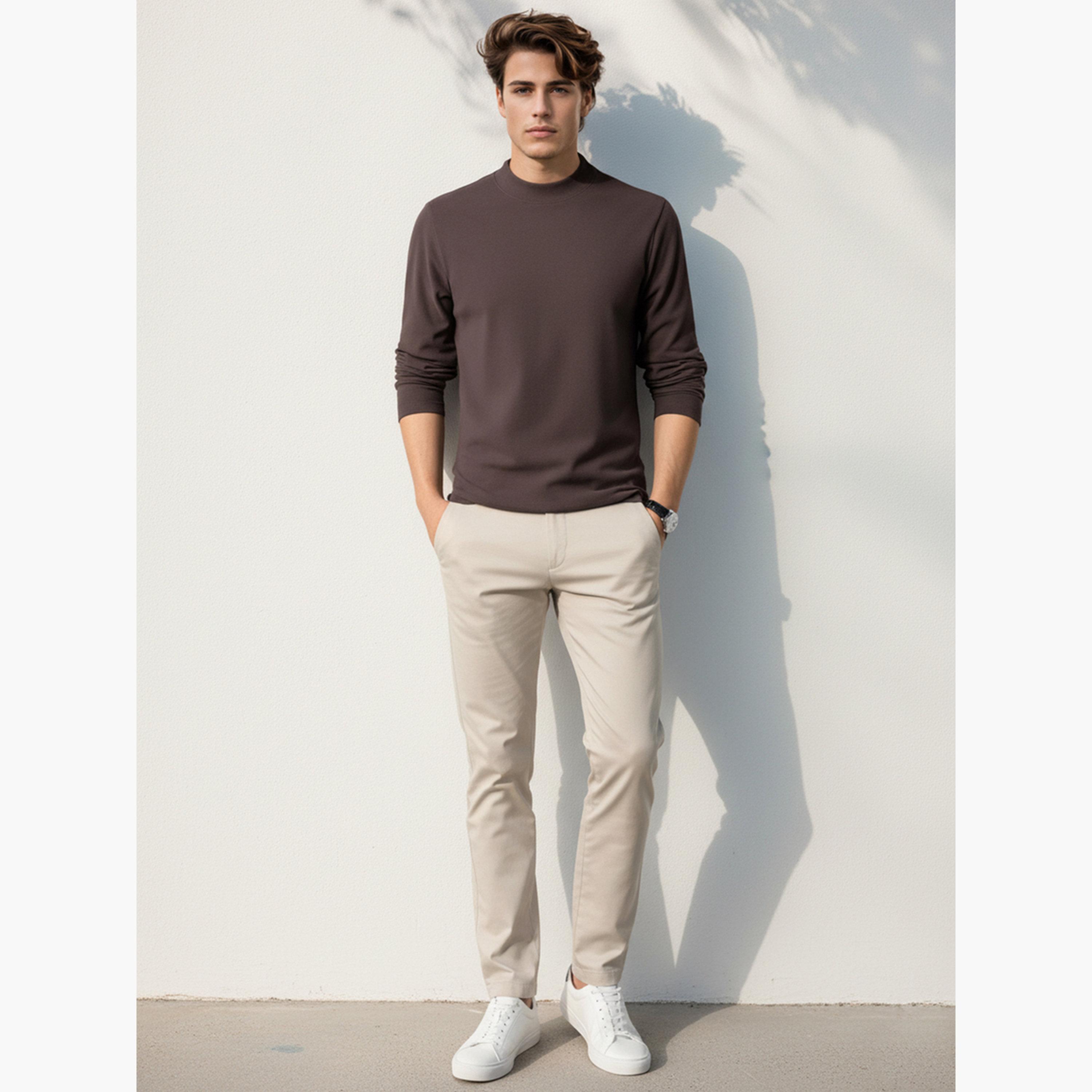 Take Two Men Brown Long Sleeve Knit T-Shirt-men-clothing-tshirtsandpolos-tshirts-image-2