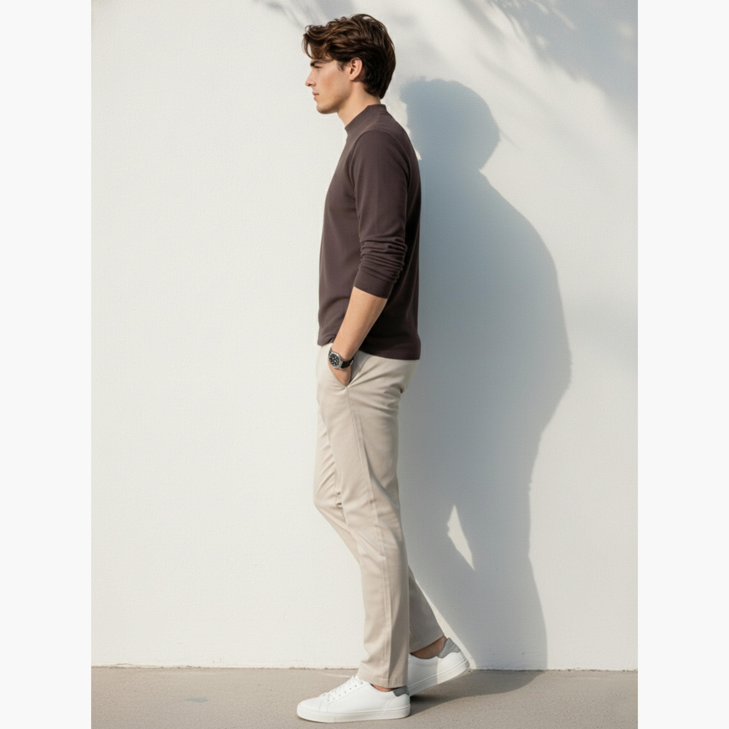 تيك تو - تي شيرت رجالي بني محبوك بأكمام طويلة-men-clothing-tshirtsandpolos-tshirts-image-3