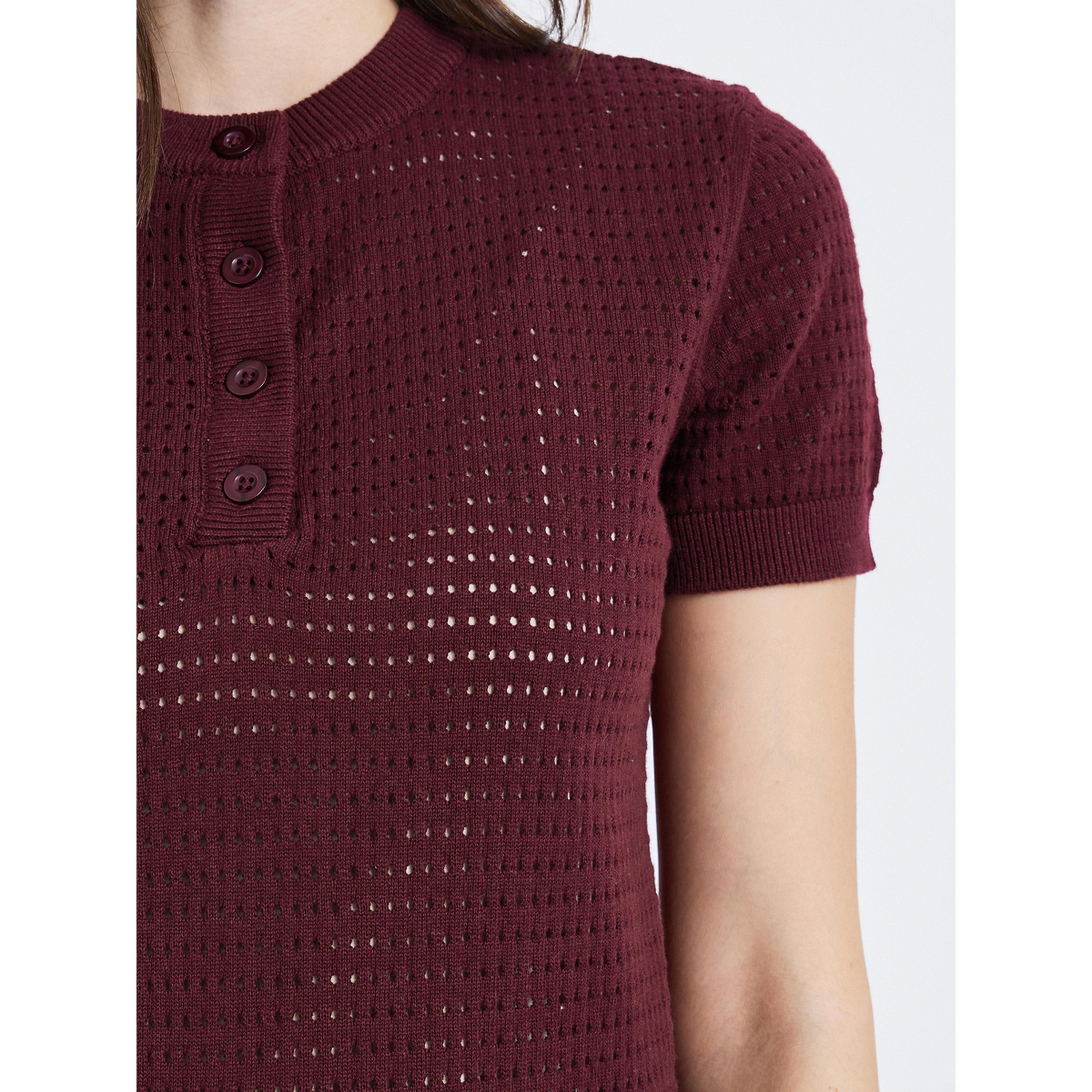 Styli Women Flat Knit Crochet Look 100%Cotton Top-women-clothing-tshirts-image-5