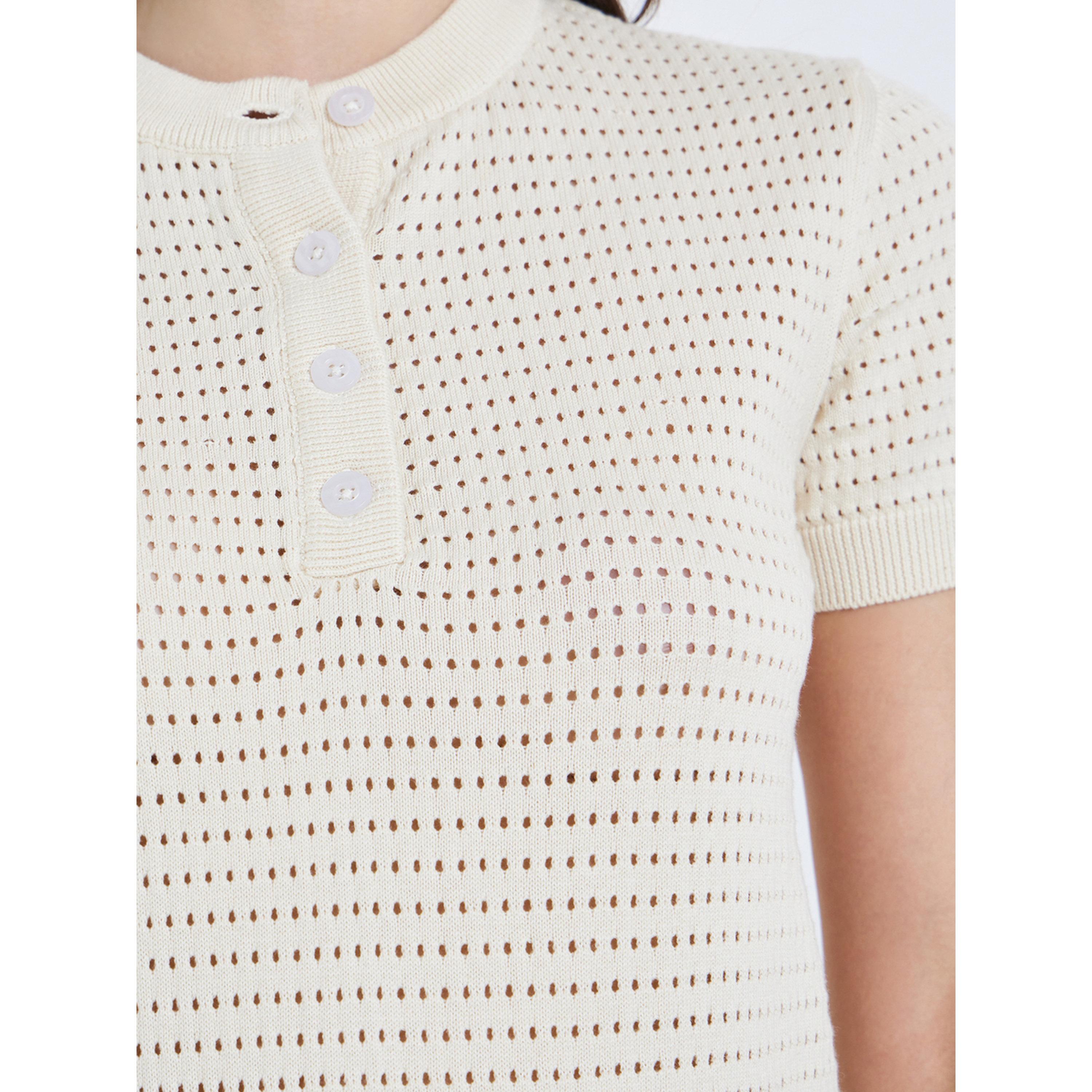 بلوزة قطن 100% محبوكة بنمط كروشيه-women-clothing-tshirts-image-5